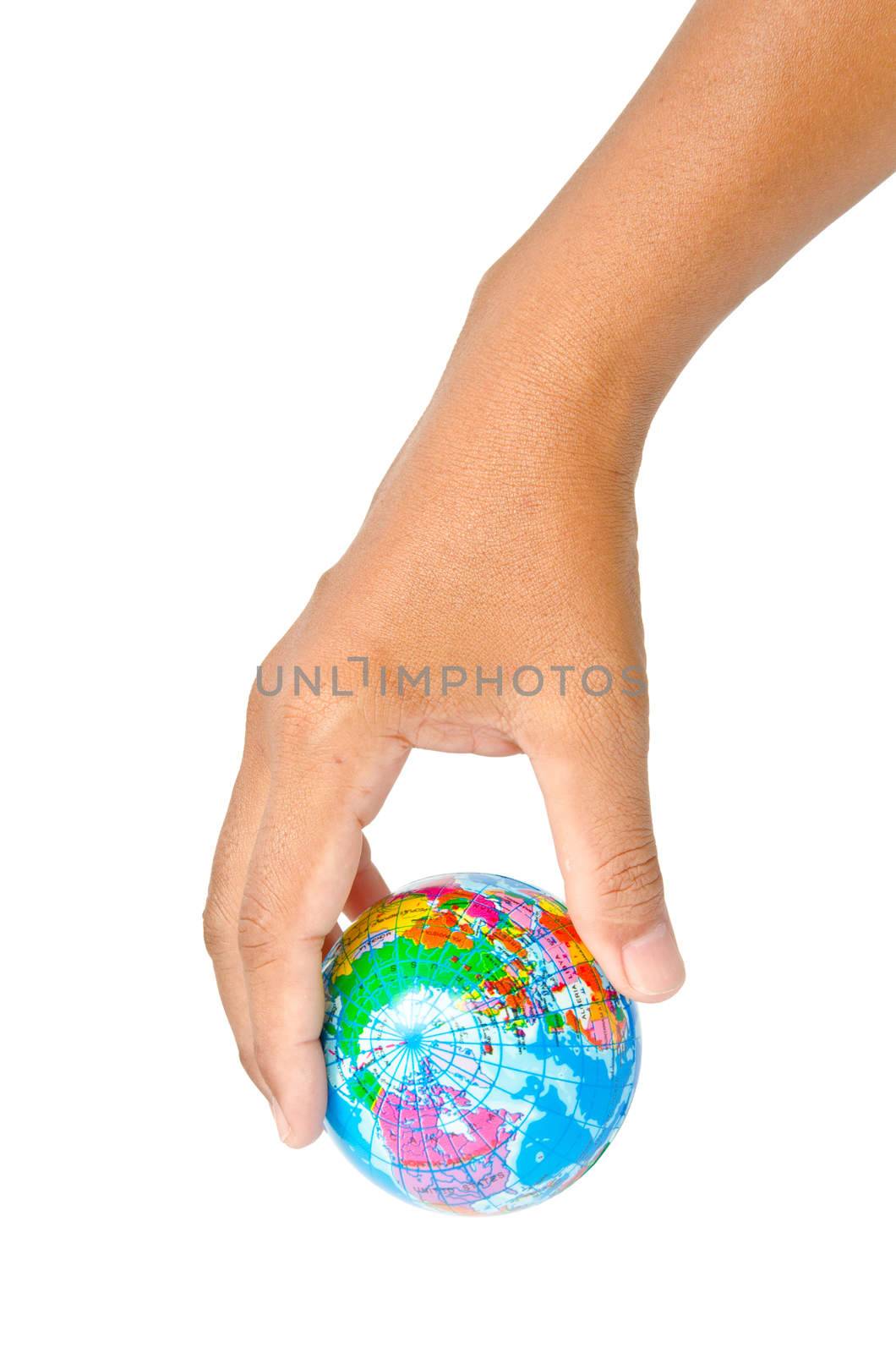 Hand and world, clipping path