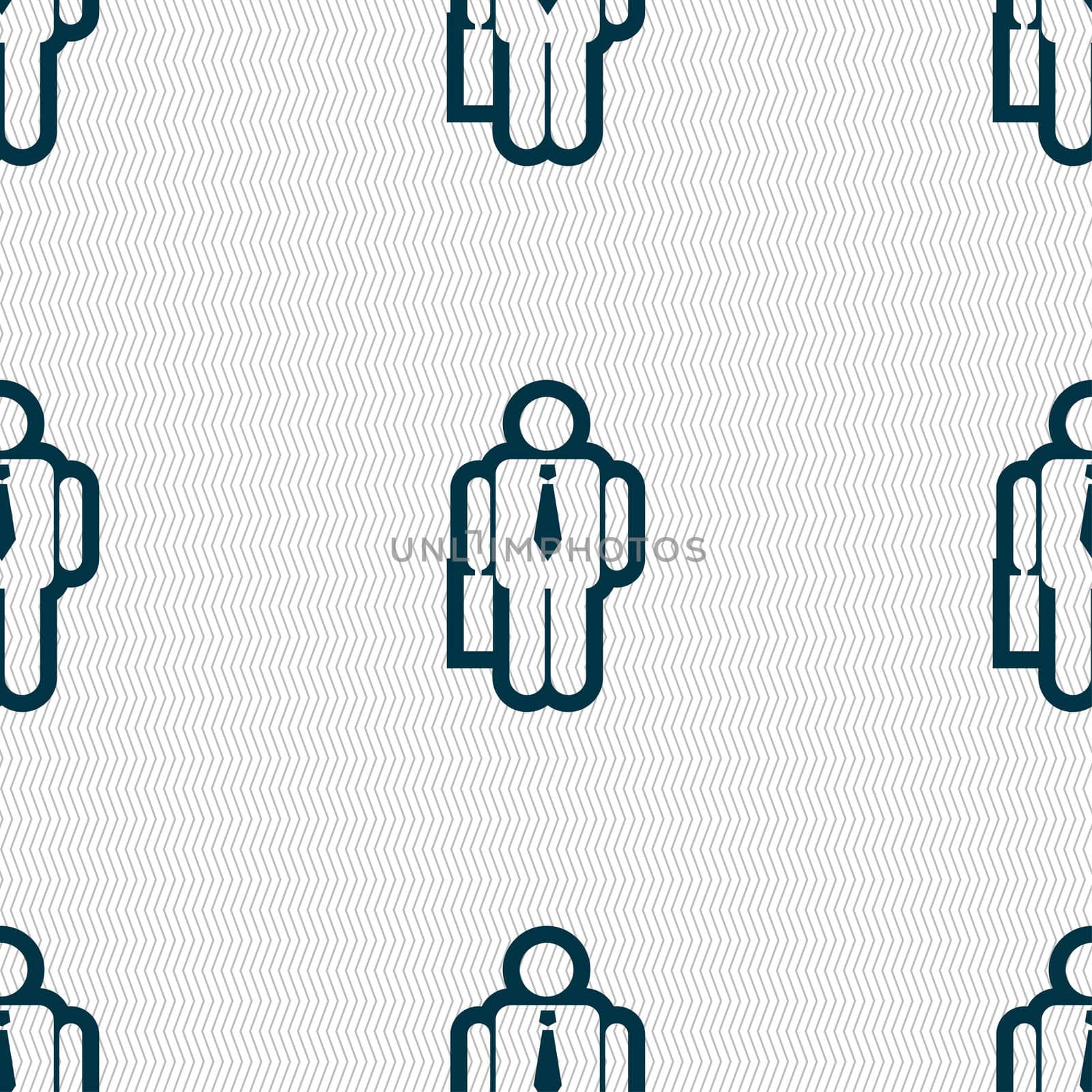 businessman icon sign. Seamless pattern with geometric texture. illustration