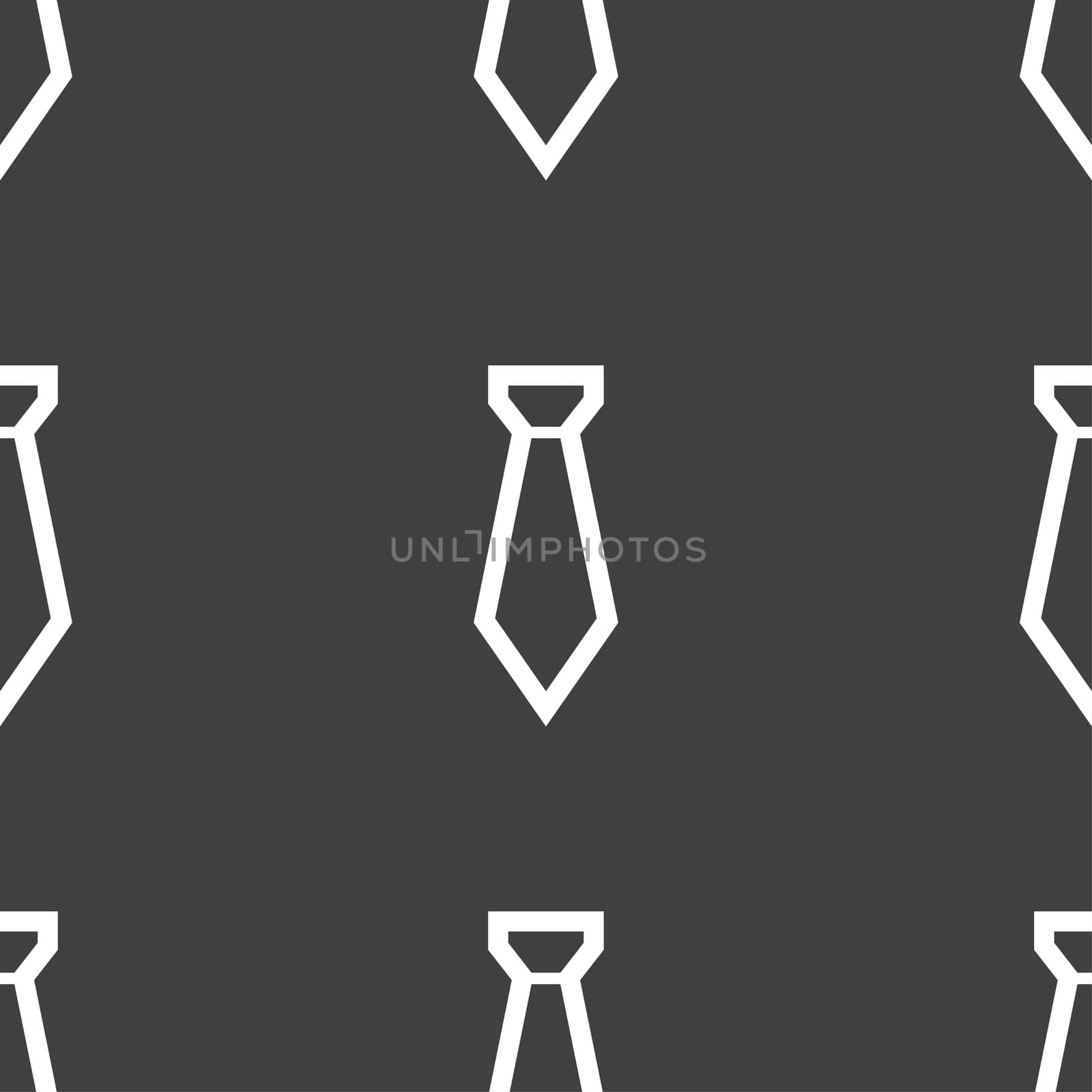 Tie icon sign. Seamless pattern on a gray background.  by serhii_lohvyniuk
