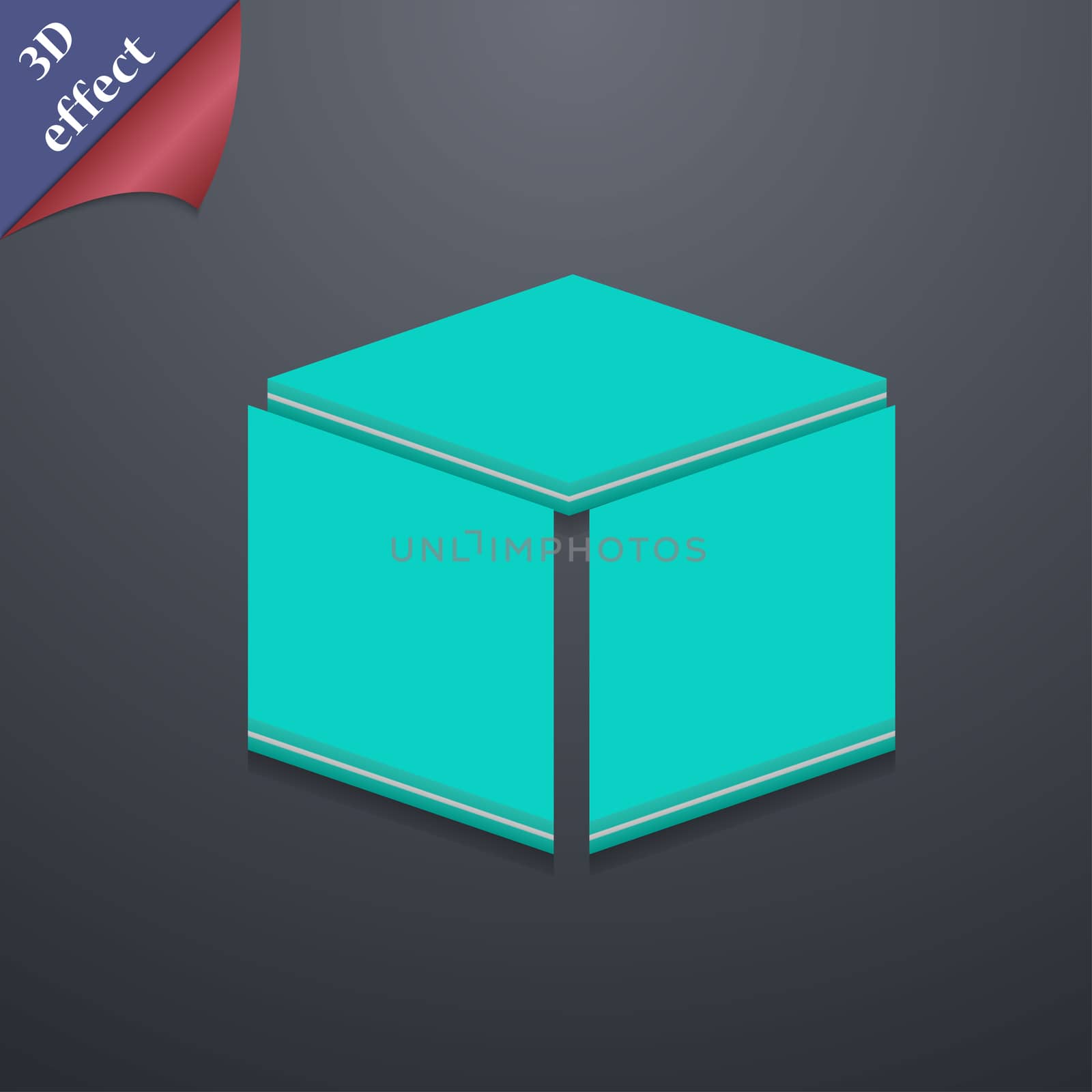 3d cube icon symbol. 3D style. Trendy, modern design with space for your text . Rastrized by serhii_lohvyniuk