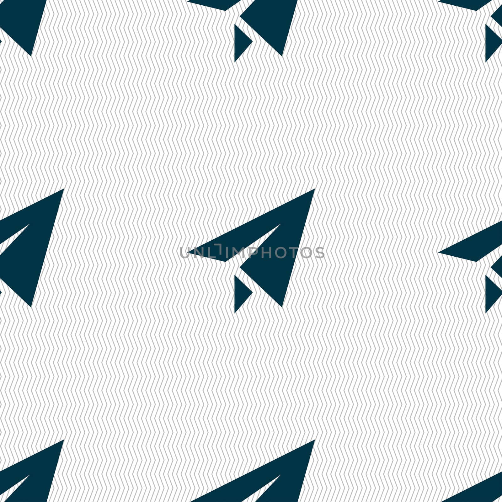 Paper airplane icon sign. Seamless pattern with geometric texture.  by serhii_lohvyniuk