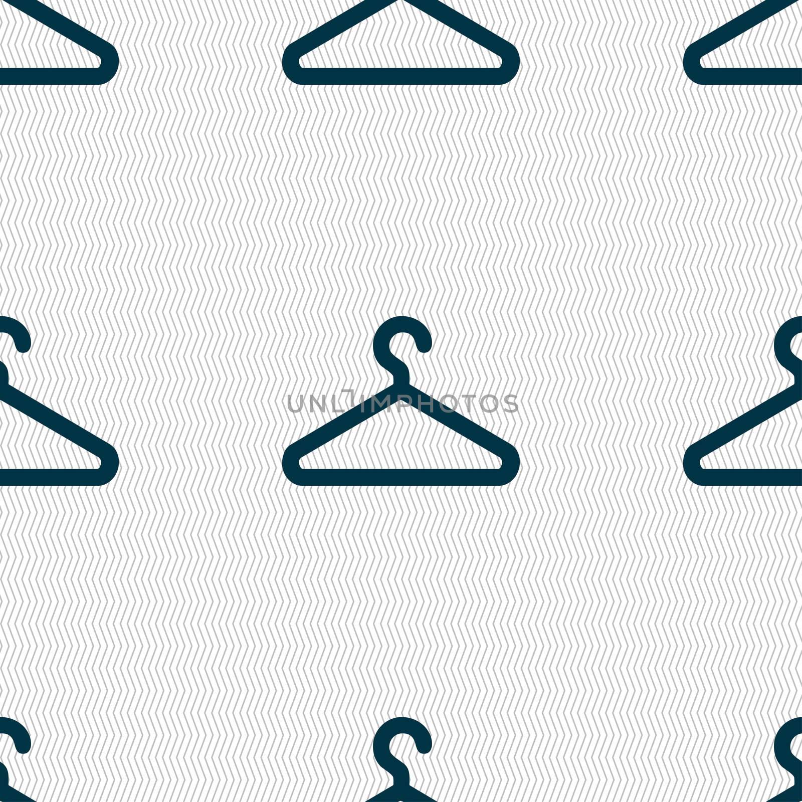 clothes hanger icon sign. Seamless pattern with geometric texture.  by serhii_lohvyniuk