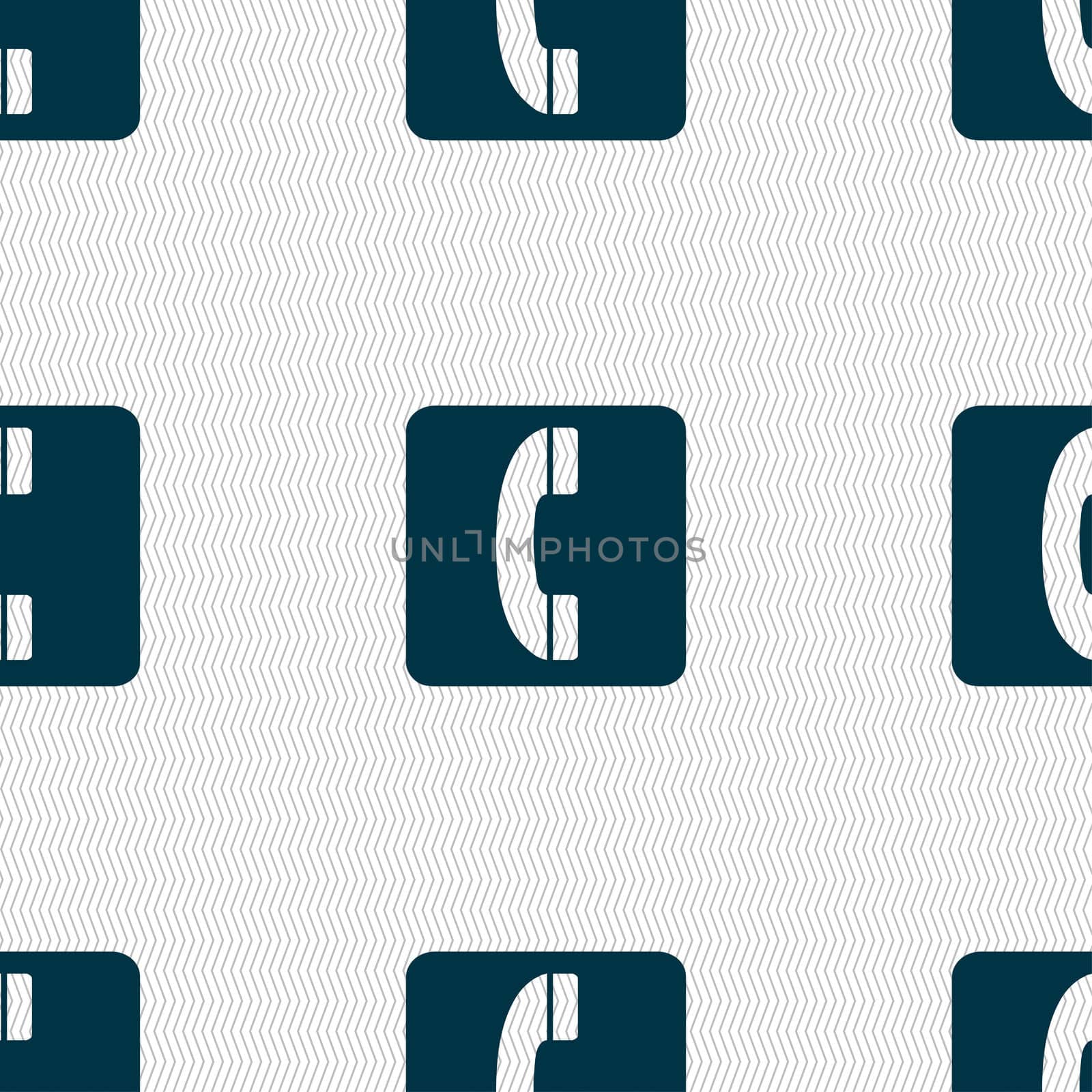 handset icon sign. Seamless pattern with geometric texture.  by serhii_lohvyniuk