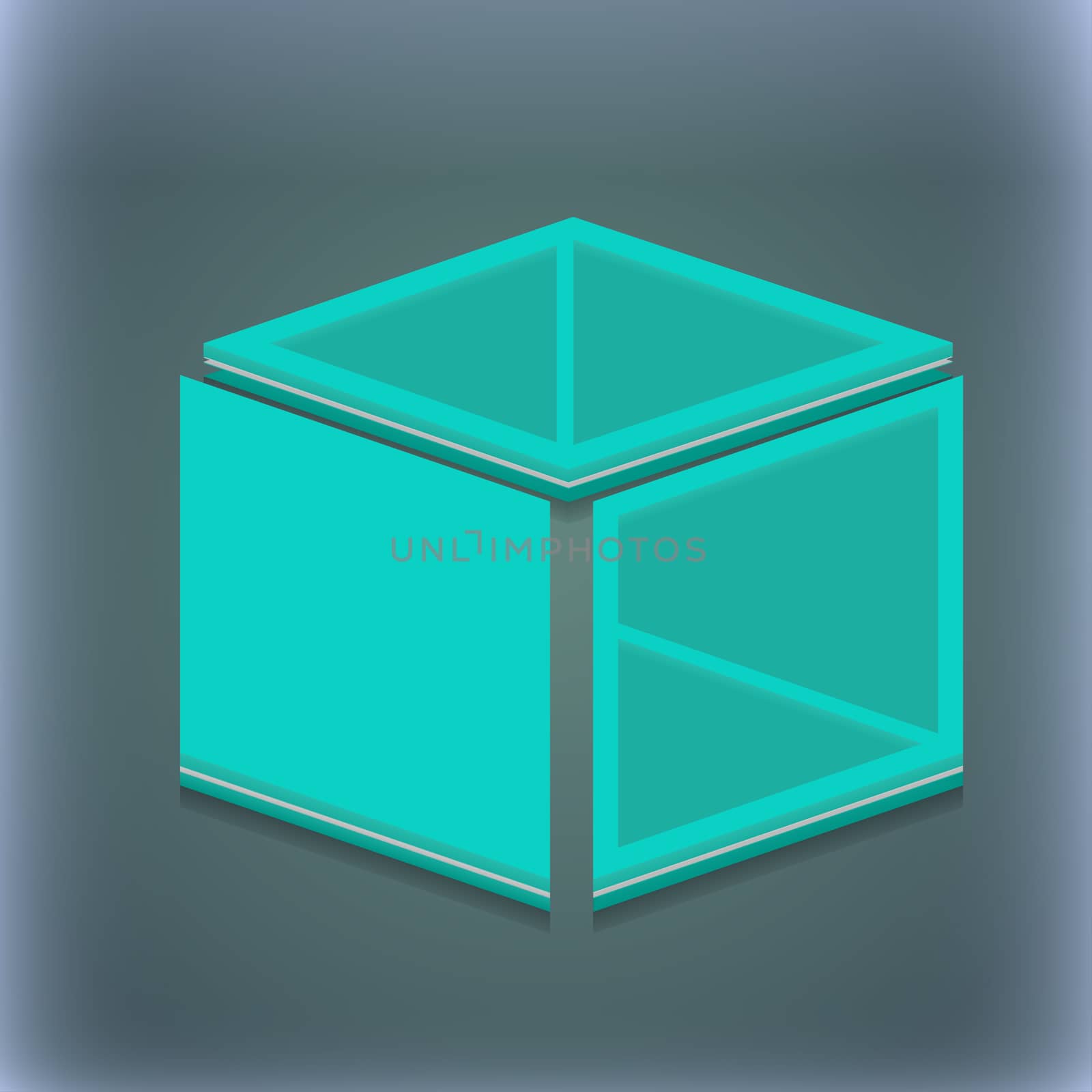 3d cube icon symbol. 3D style. Trendy, modern design with space for your text . Raster by serhii_lohvyniuk