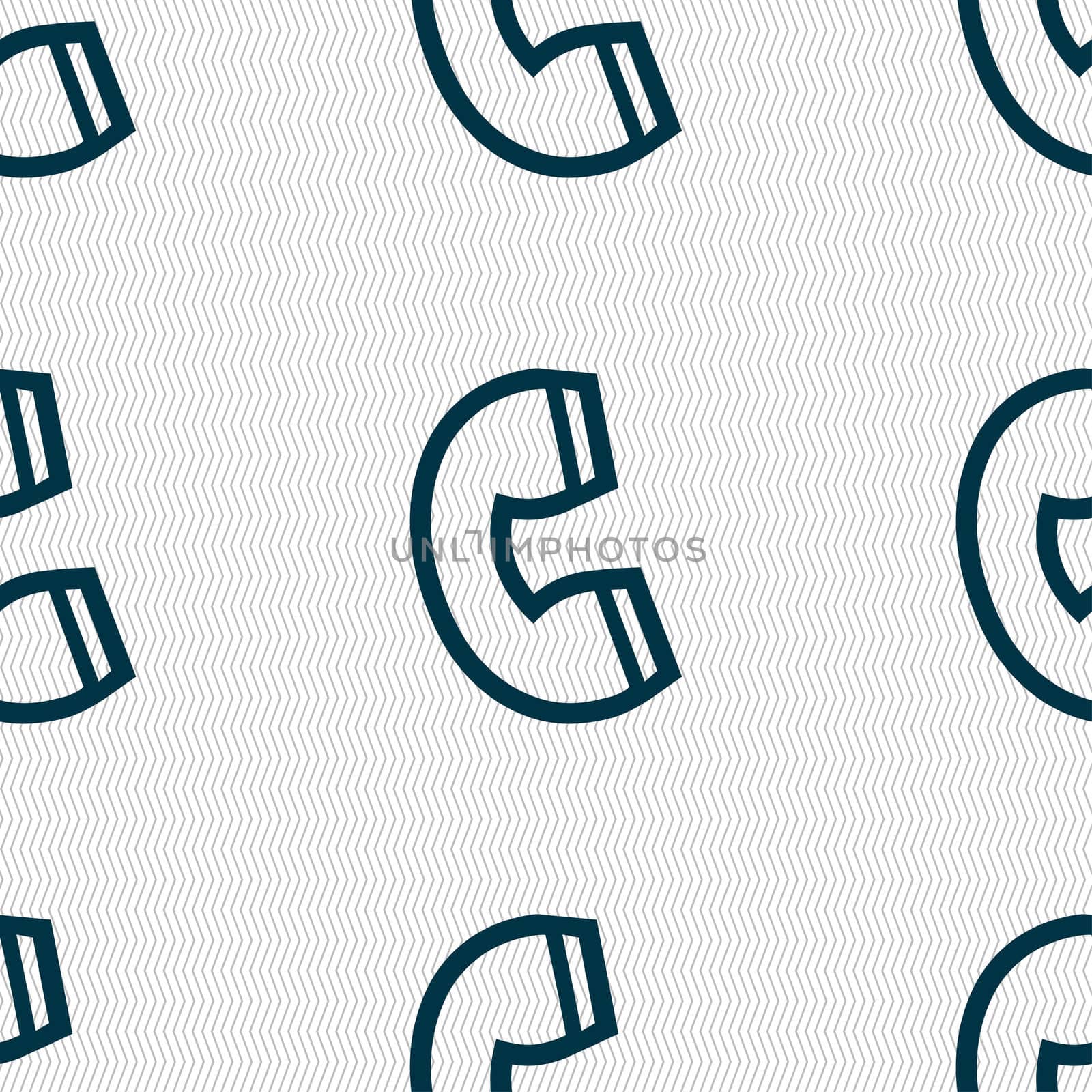 handset icon sign. Seamless pattern with geometric texture. illustration