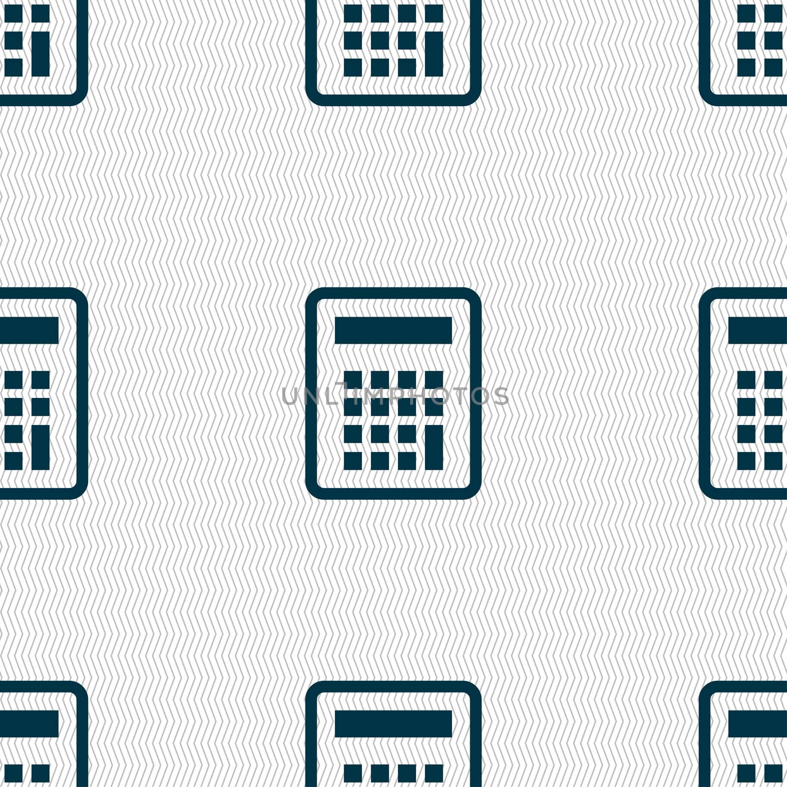 Calculator icon sign. Seamless pattern with geometric texture.  by serhii_lohvyniuk