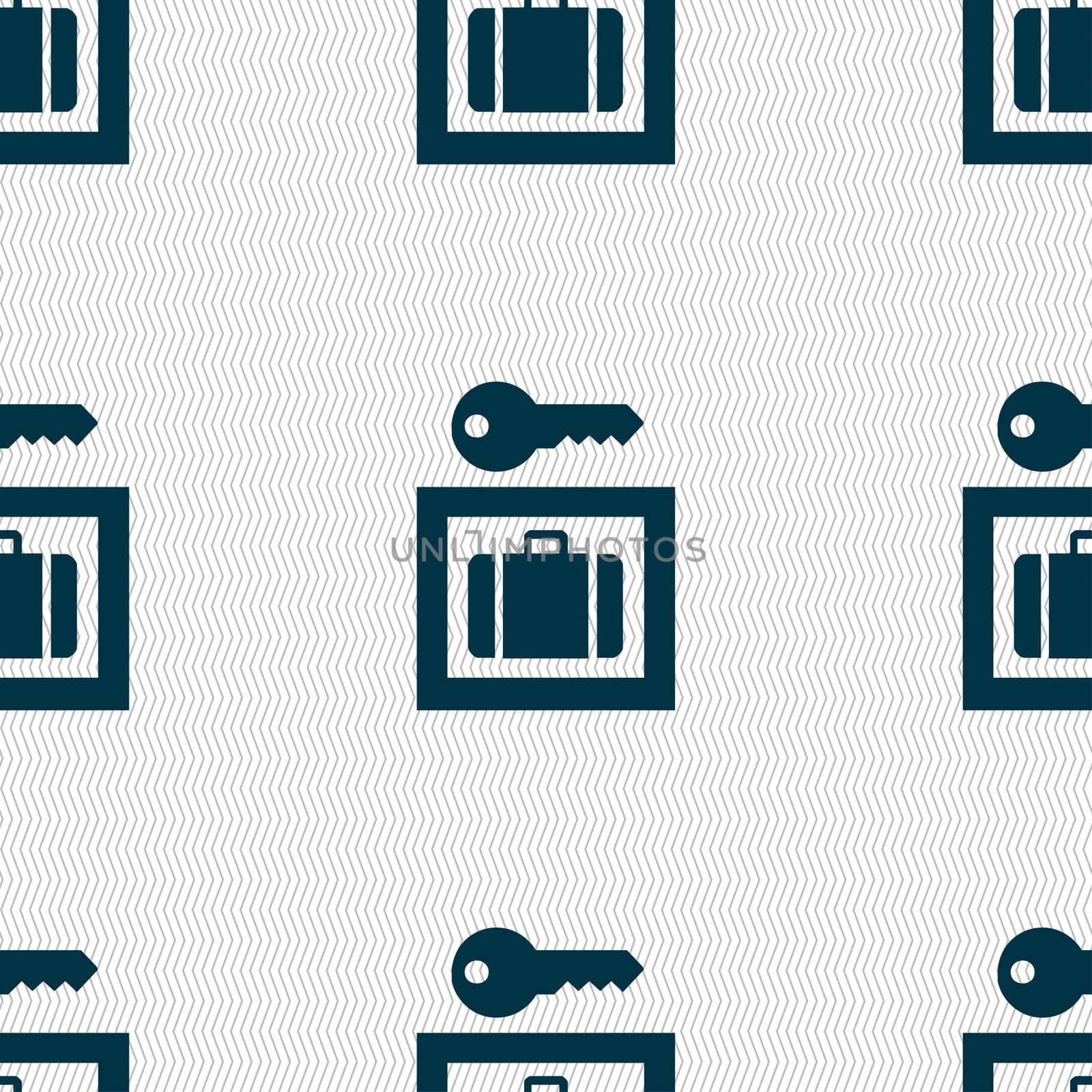 Luggage Storage icon sign. Seamless pattern with geometric texture.  by serhii_lohvyniuk