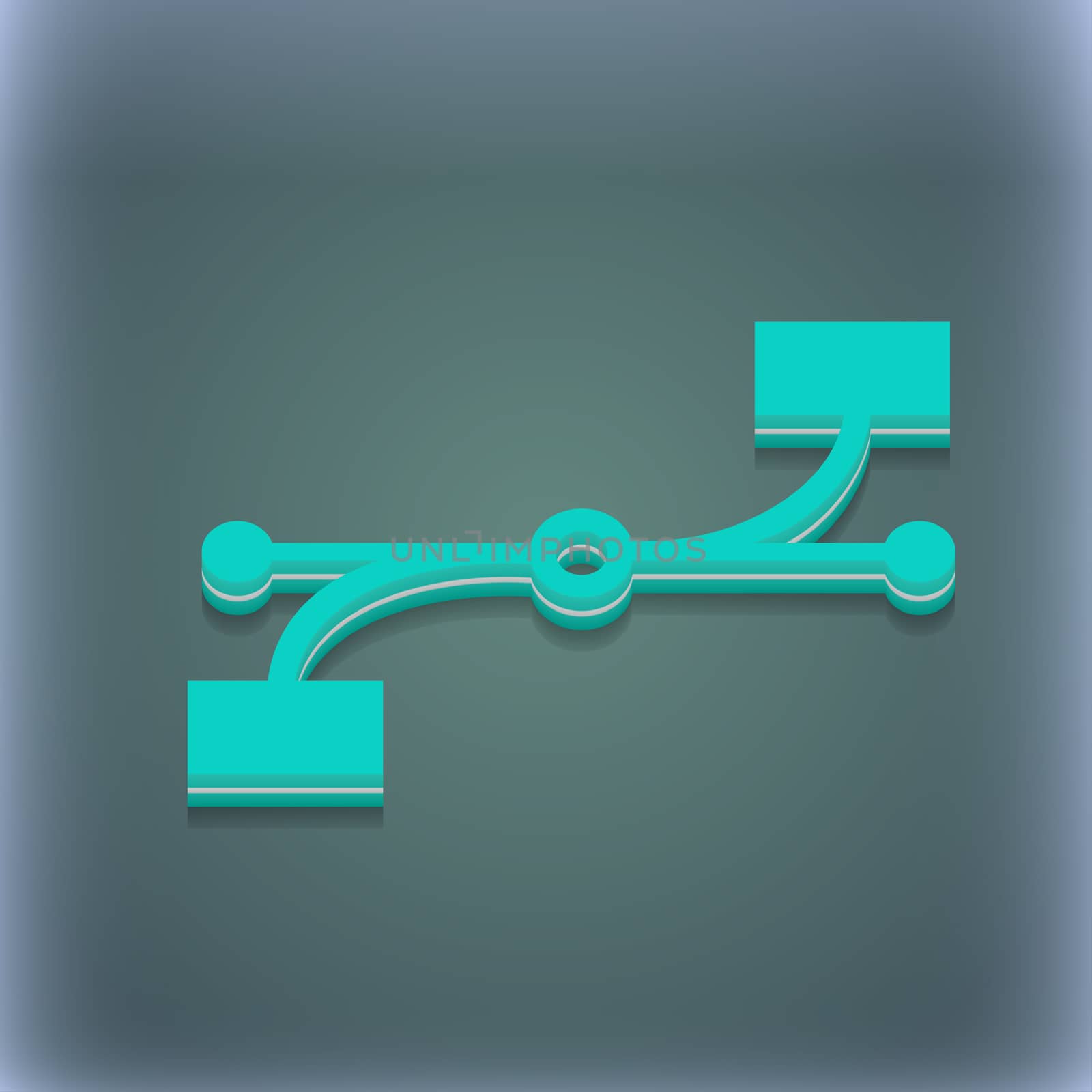 Bezier Curve icon symbol. 3D style. Trendy, modern design with space for your text . Raster by serhii_lohvyniuk