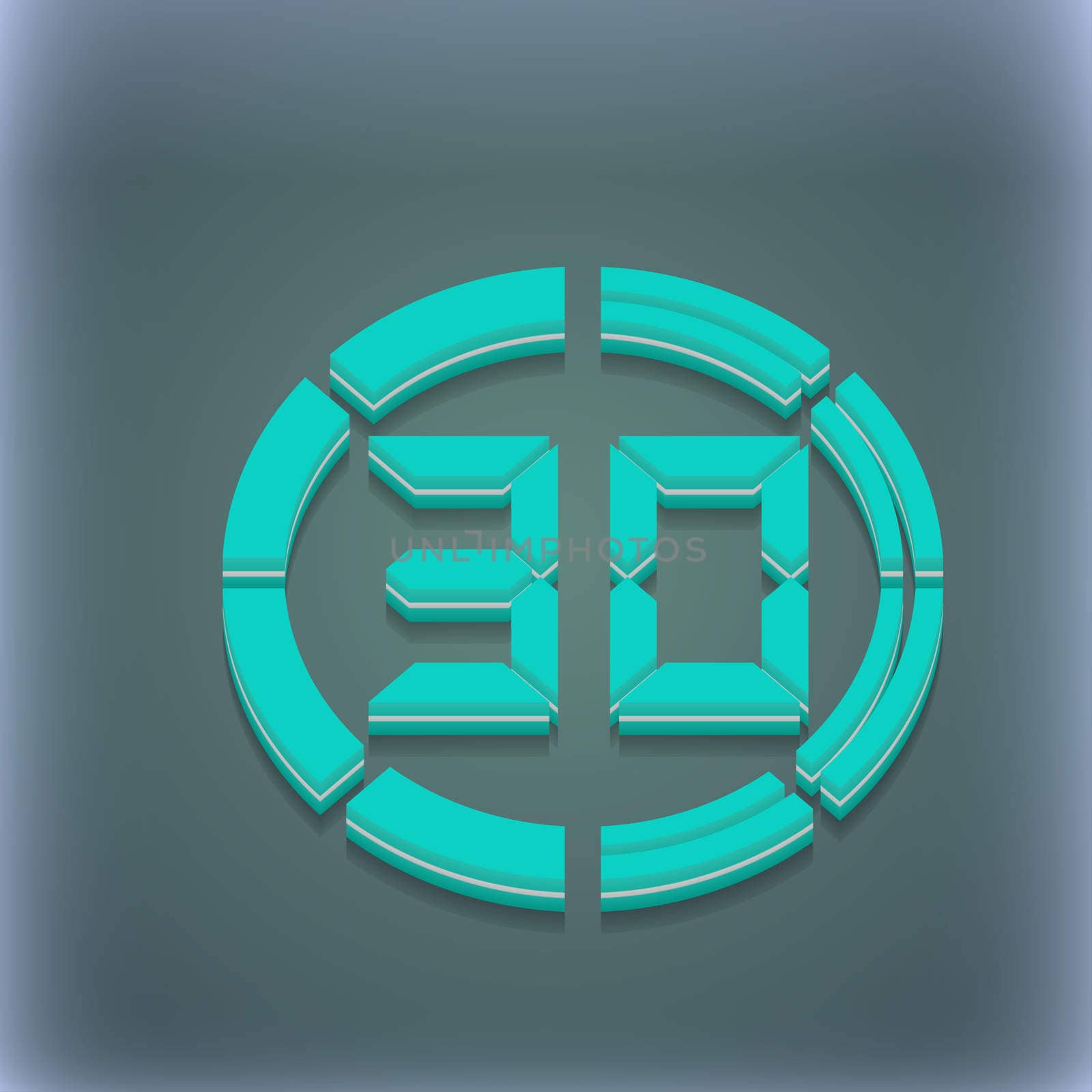 30 second stopwatch icon symbol. 3D style. Trendy, modern design with space for your text . Raster by serhii_lohvyniuk