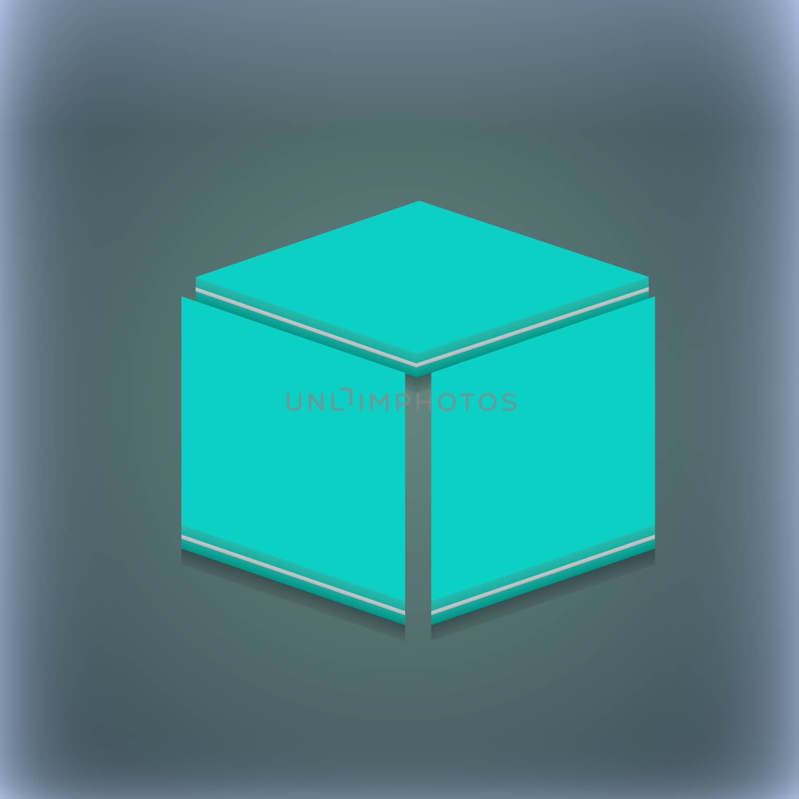 3d cube icon symbol. 3D style. Trendy, modern design with space for your text illustration. Raster version