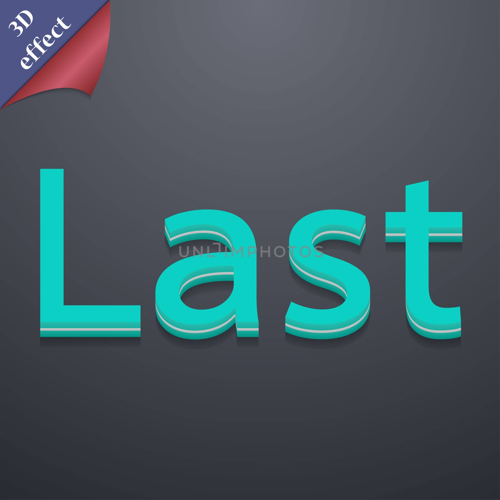 Last icon symbol. 3D style. Trendy, modern design with space for your text . Rastrized by serhii_lohvyniuk