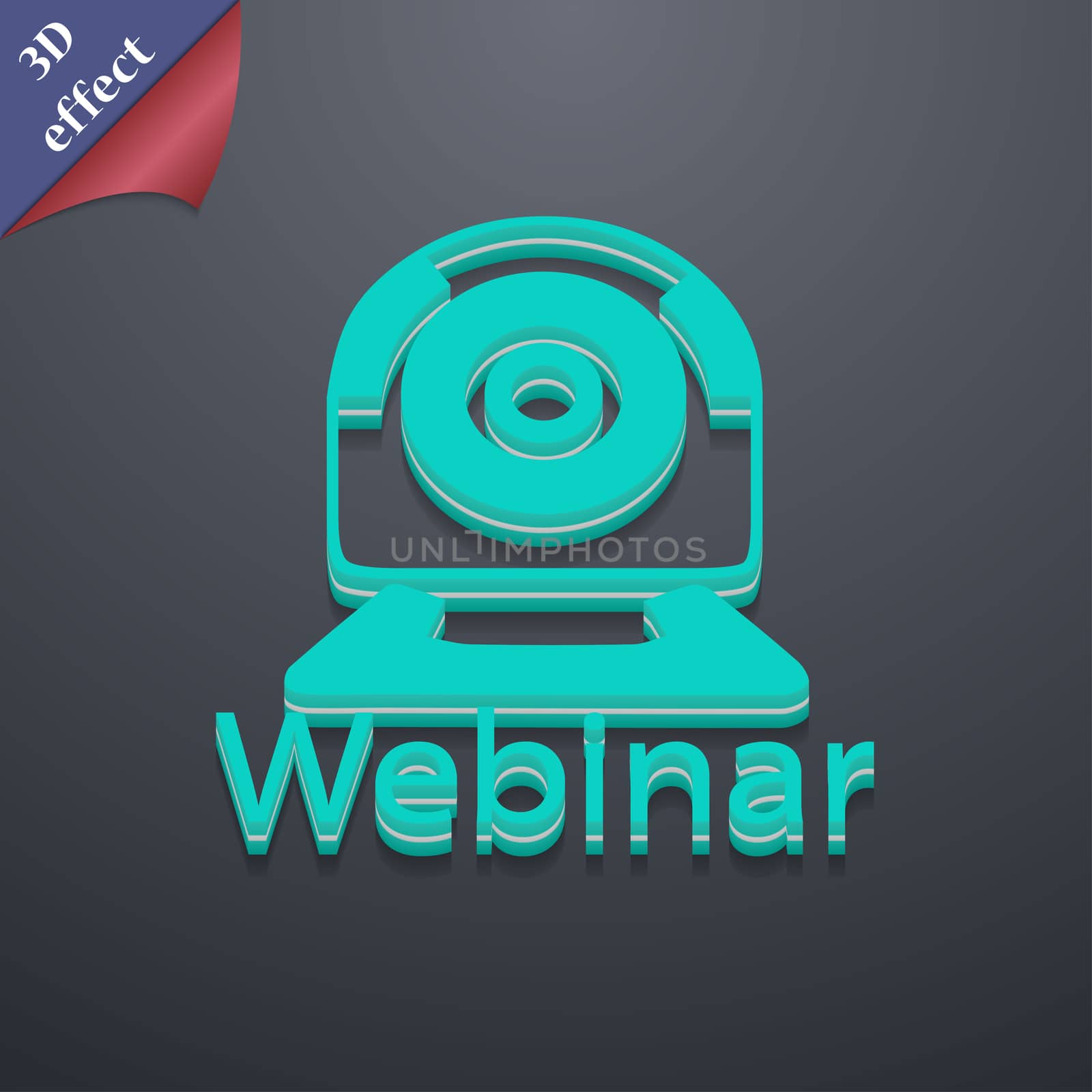 Webinar web camera icon symbol. 3D style. Trendy, modern design with space for your text illustration. Rastrized copy