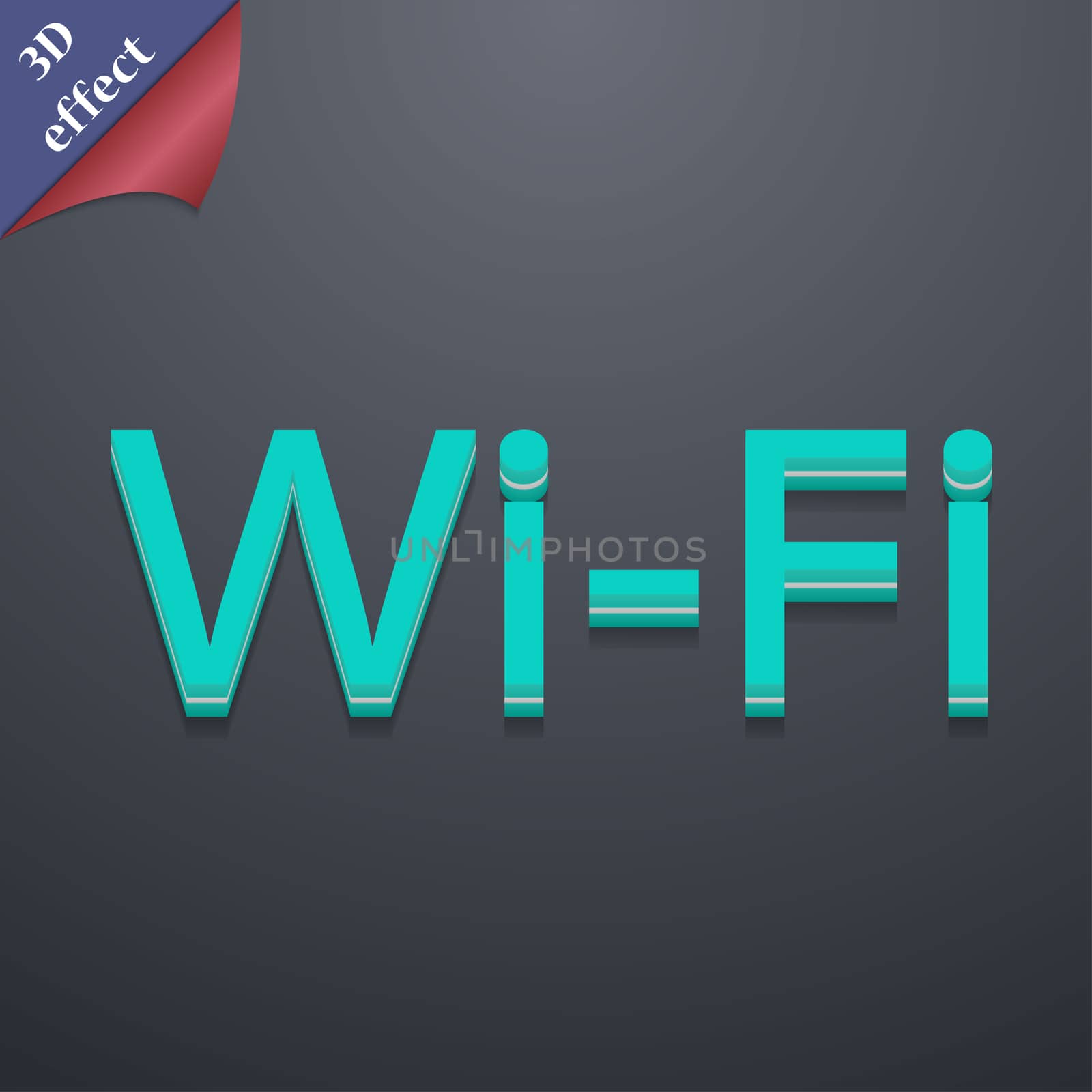 Free wifi icon symbol. 3D style. Trendy, modern design with space for your text . Rastrized by serhii_lohvyniuk