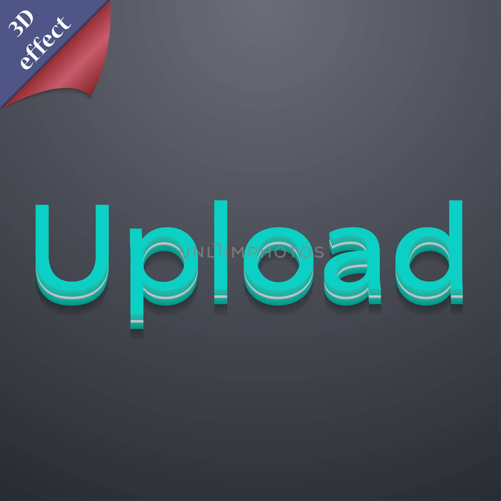 Upload icon symbol. 3D style. Trendy, modern design with space for your text . Rastrized by serhii_lohvyniuk