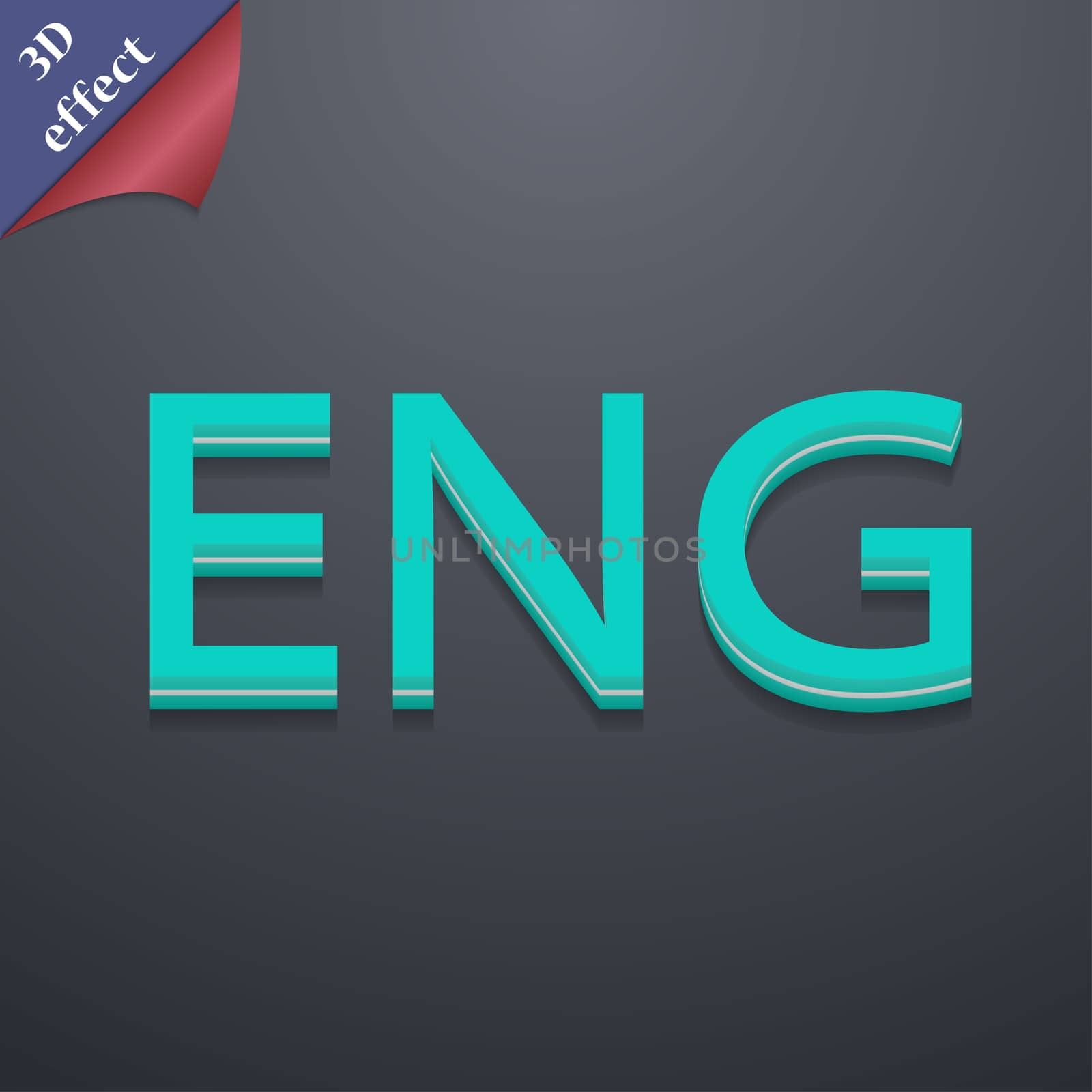 English icon symbol. 3D style. Trendy, modern design with space for your text . Rastrized by serhii_lohvyniuk