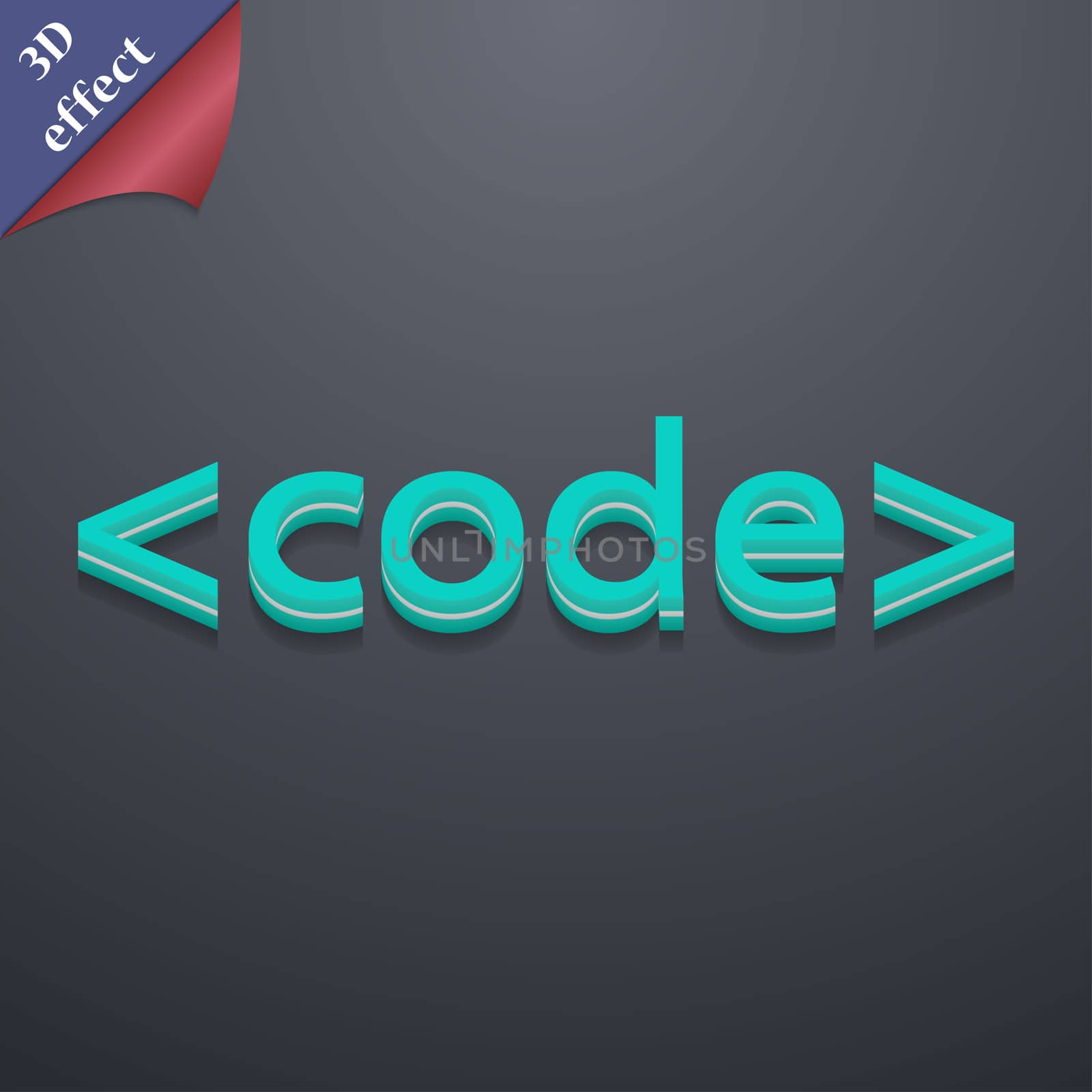 Code icon symbol. 3D style. Trendy, modern design with space for your text . Rastrized by serhii_lohvyniuk