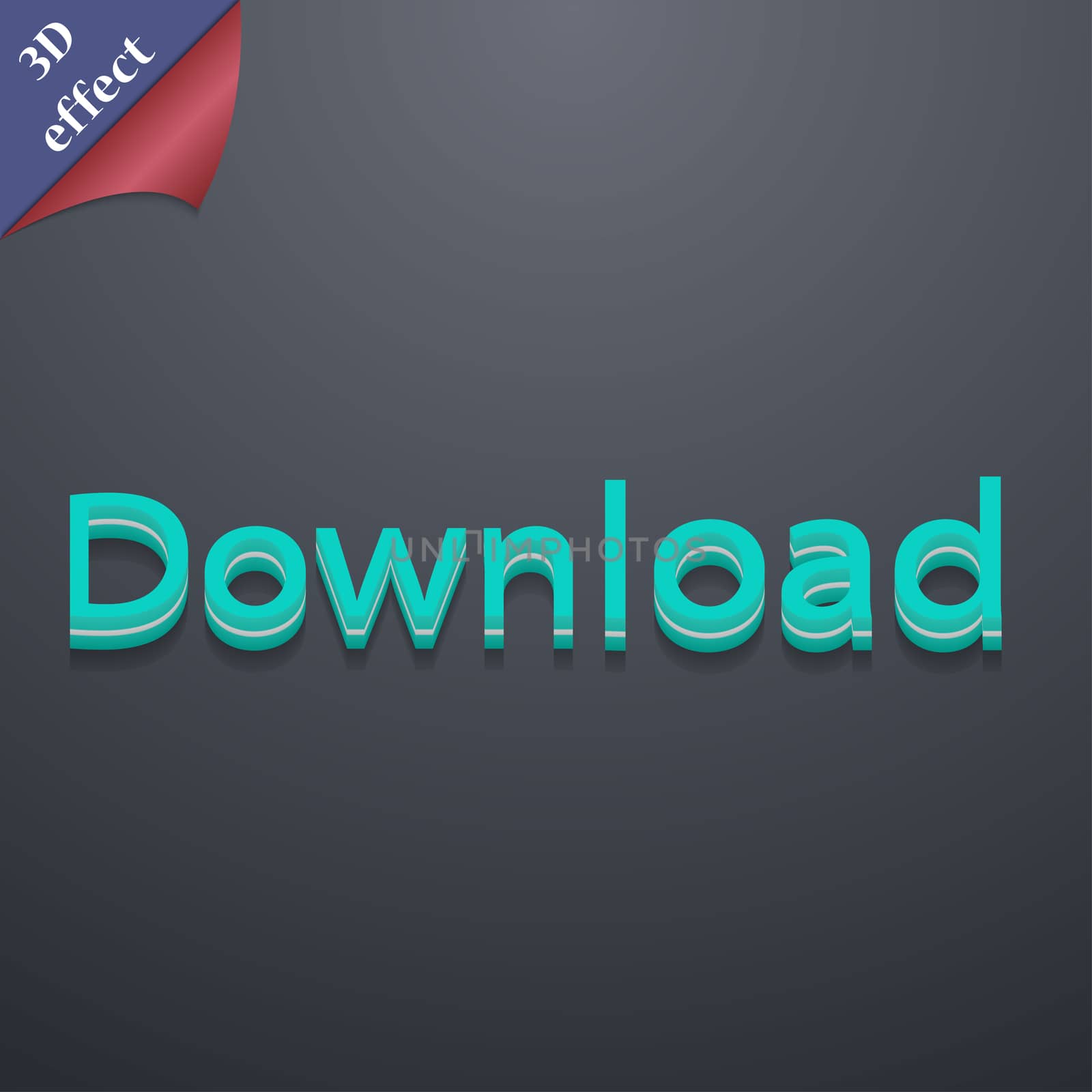 Download now icon symbol. 3D style. Trendy, modern design with space for your text . Rastrized by serhii_lohvyniuk