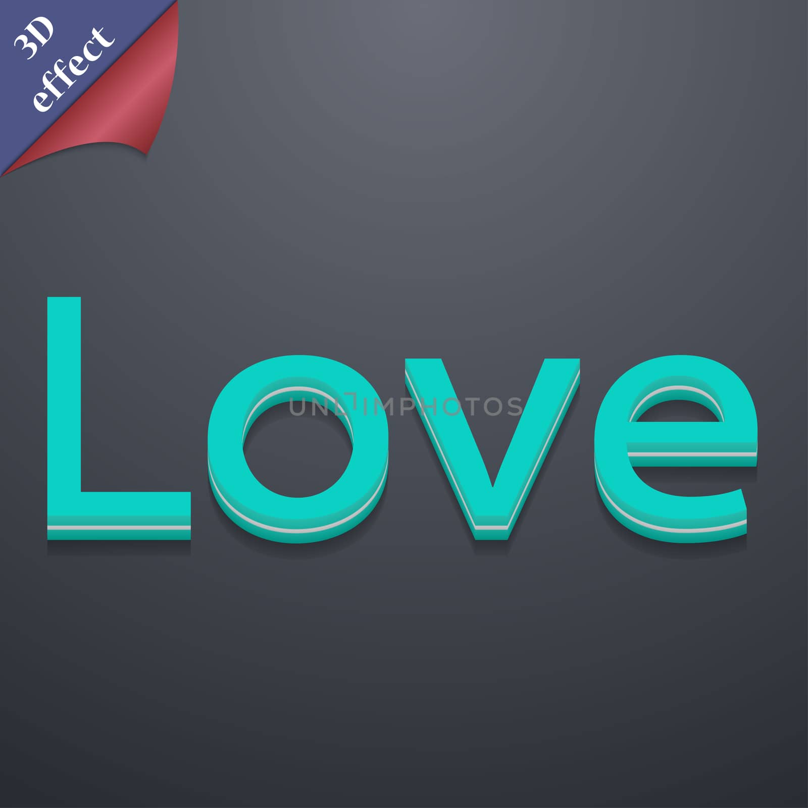 Love you icon symbol. 3D style. Trendy, modern design with space for your text . Rastrized by serhii_lohvyniuk