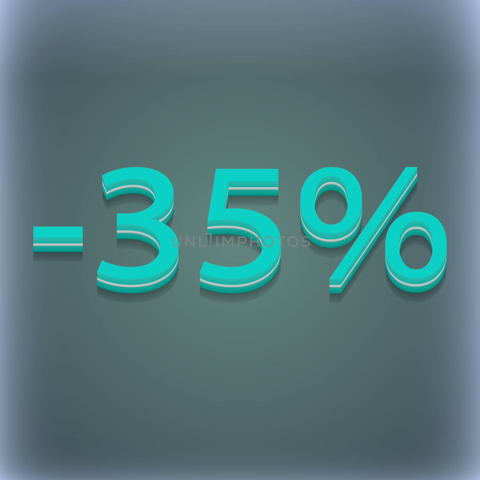 35 percent discount icon symbol. 3D style. Trendy, modern design with space for your text . Raster by serhii_lohvyniuk