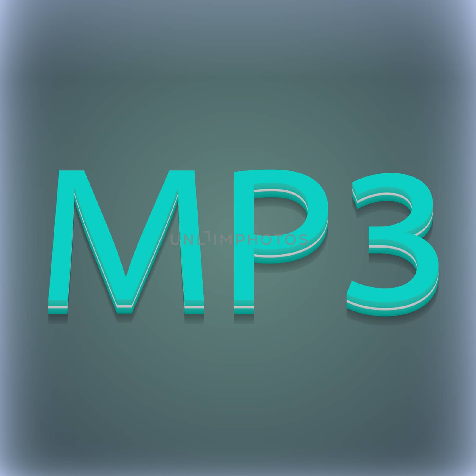 Mp3 music format icon symbol. 3D style. Trendy, modern design with space for your text . Raster by serhii_lohvyniuk