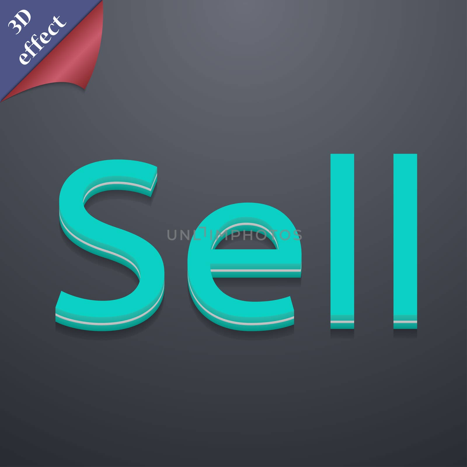 Sell icon symbol. 3D style. Trendy, modern design with space for your text . Rastrized by serhii_lohvyniuk