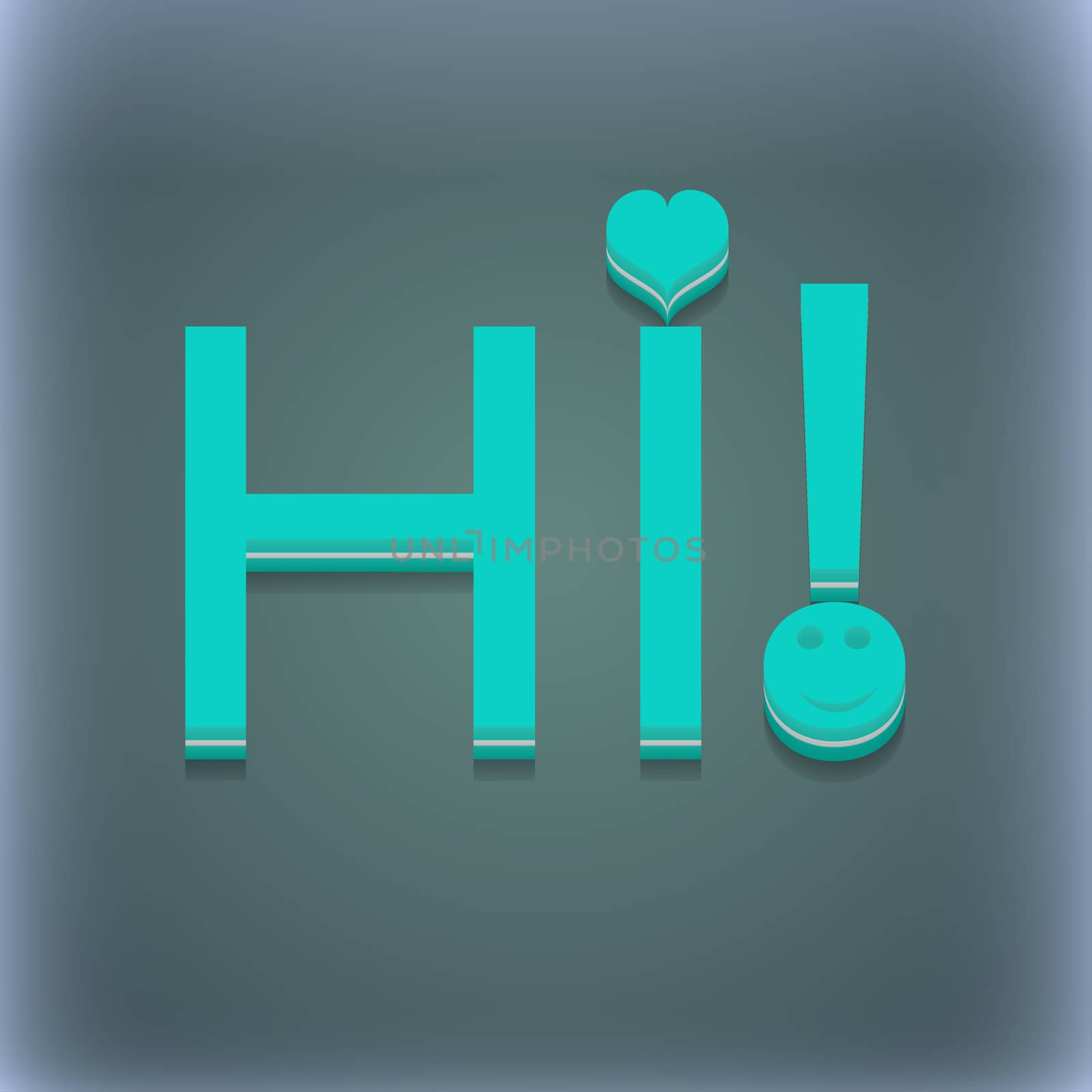 HI icon symbol. 3D style. Trendy, modern design with space for your text . Raster by serhii_lohvyniuk