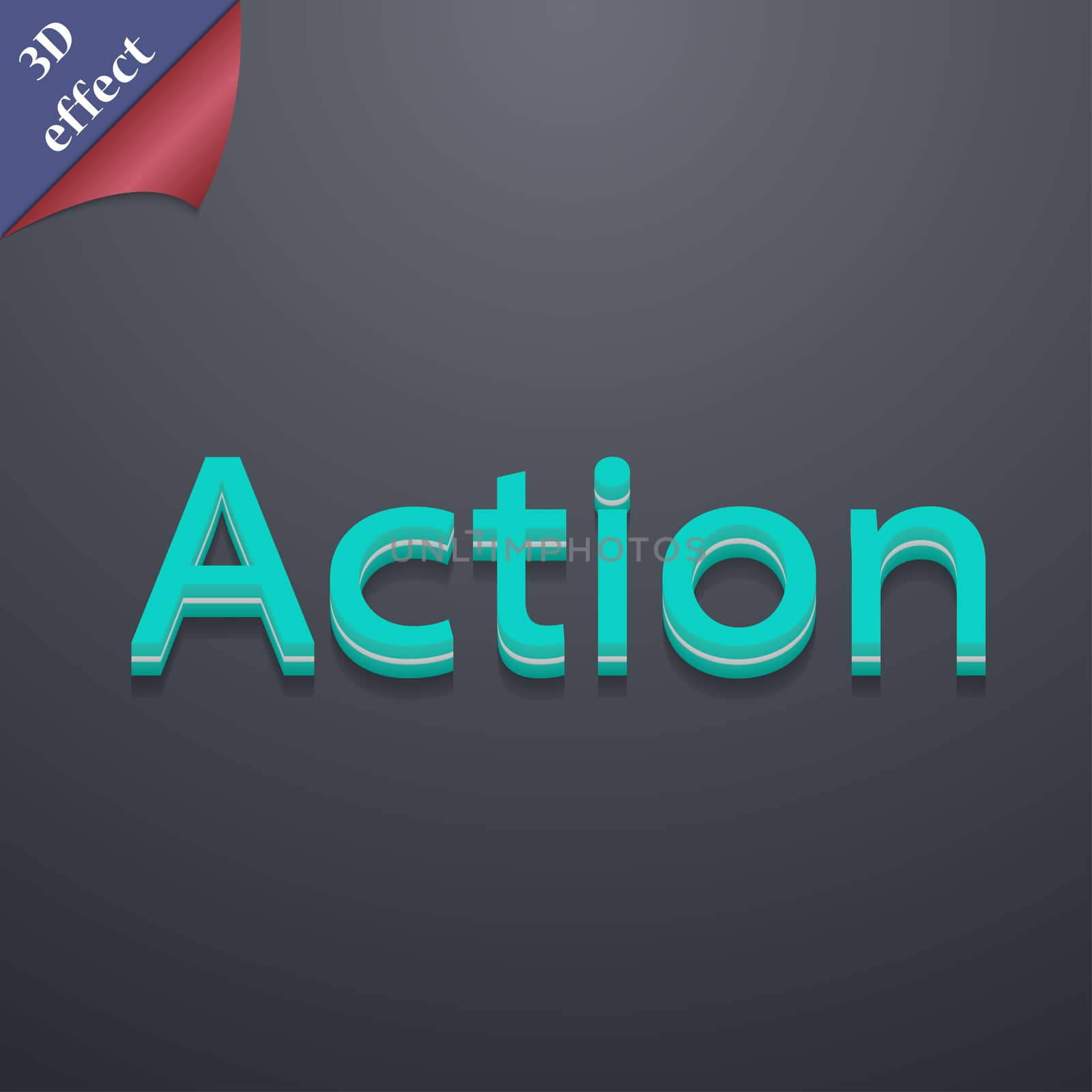 Action icon symbol. 3D style. Trendy, modern design with space for your text illustration. Rastrized copy