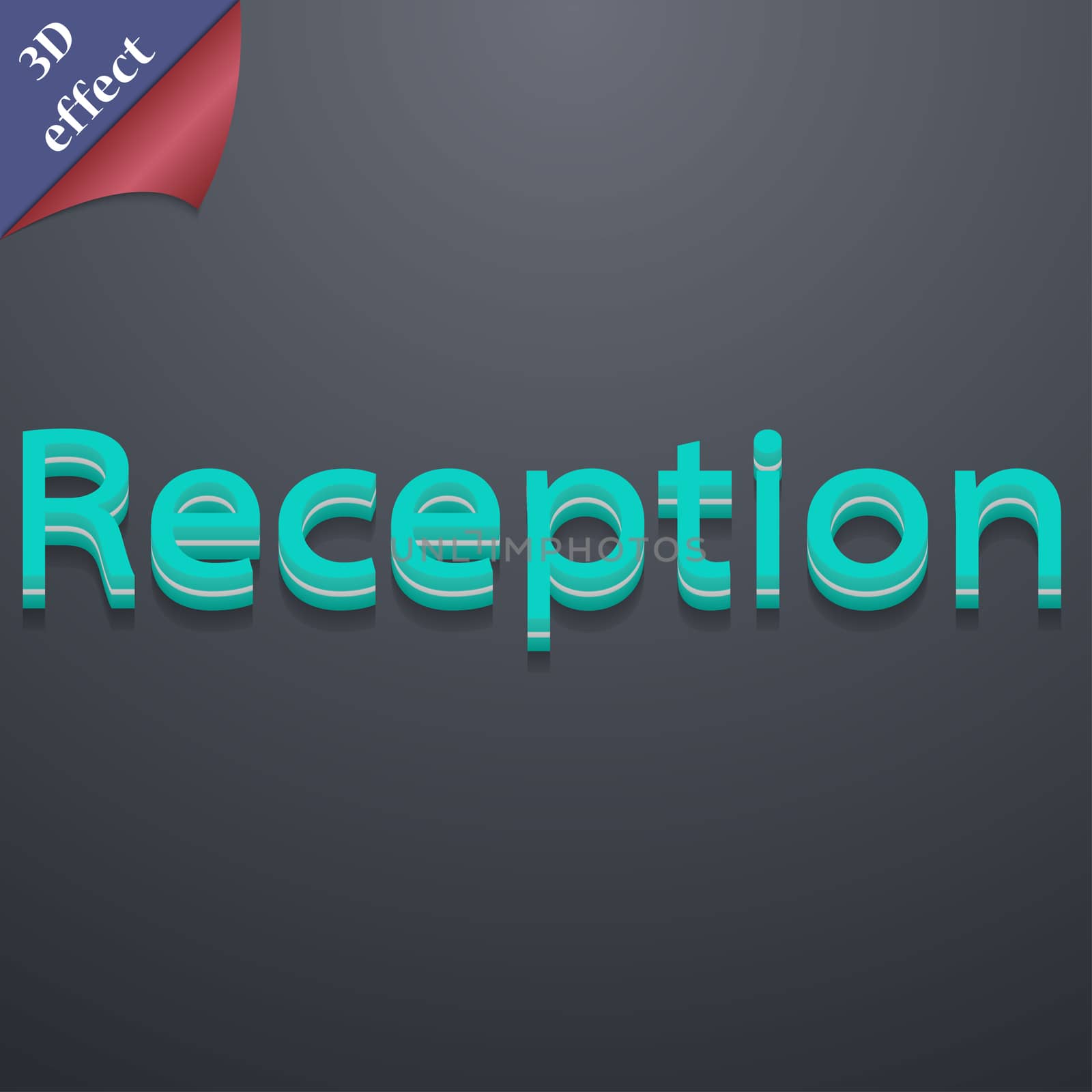 Reception icon symbol. 3D style. Trendy, modern design with space for your text illustration. Rastrized copy