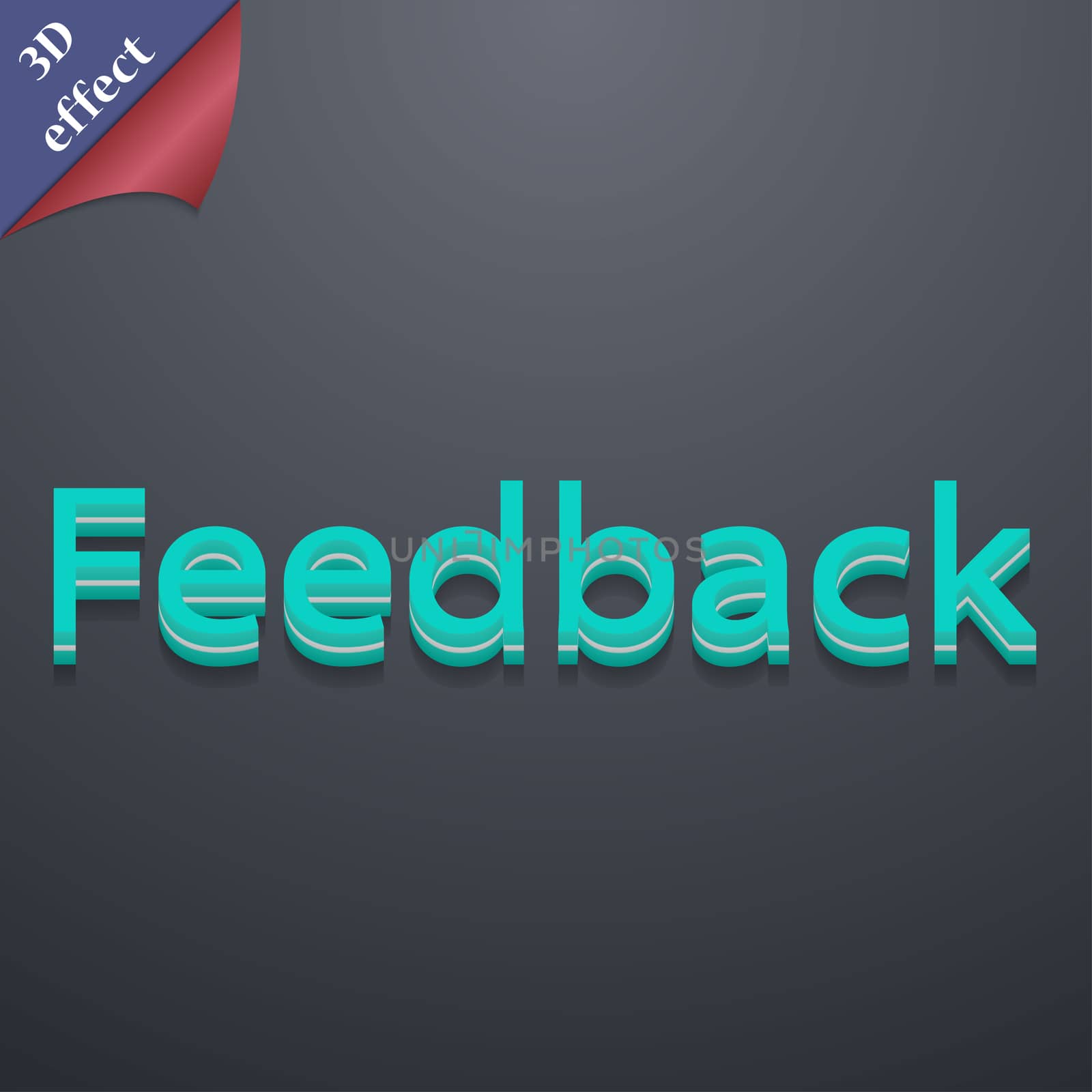 Feedback icon symbol. 3D style. Trendy, modern design with space for your text . Rastrized by serhii_lohvyniuk