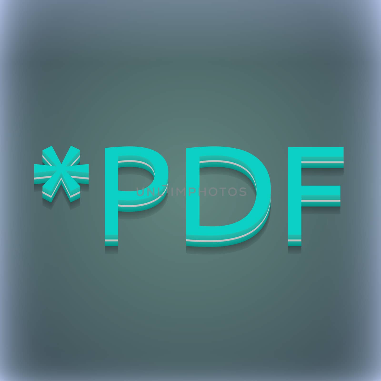 PDF file extension icon symbol. 3D style. Trendy, modern design with space for your text . Raster by serhii_lohvyniuk