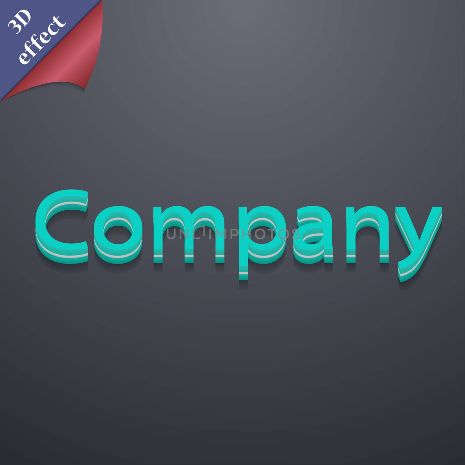company icon symbol. 3D style. Trendy, modern design with space for your text illustration. Rastrized copy