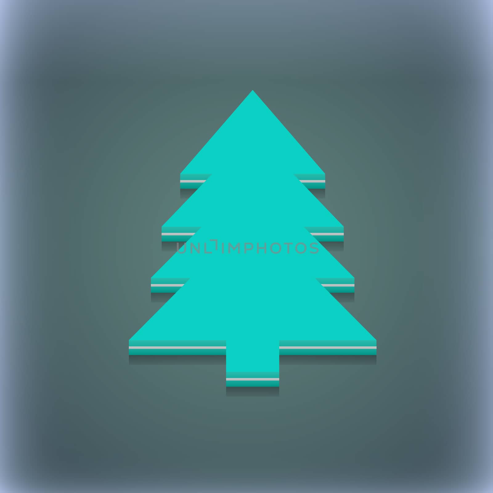 Christmas tree icon symbol. 3D style. Trendy, modern design with space for your text illustration. Raster version