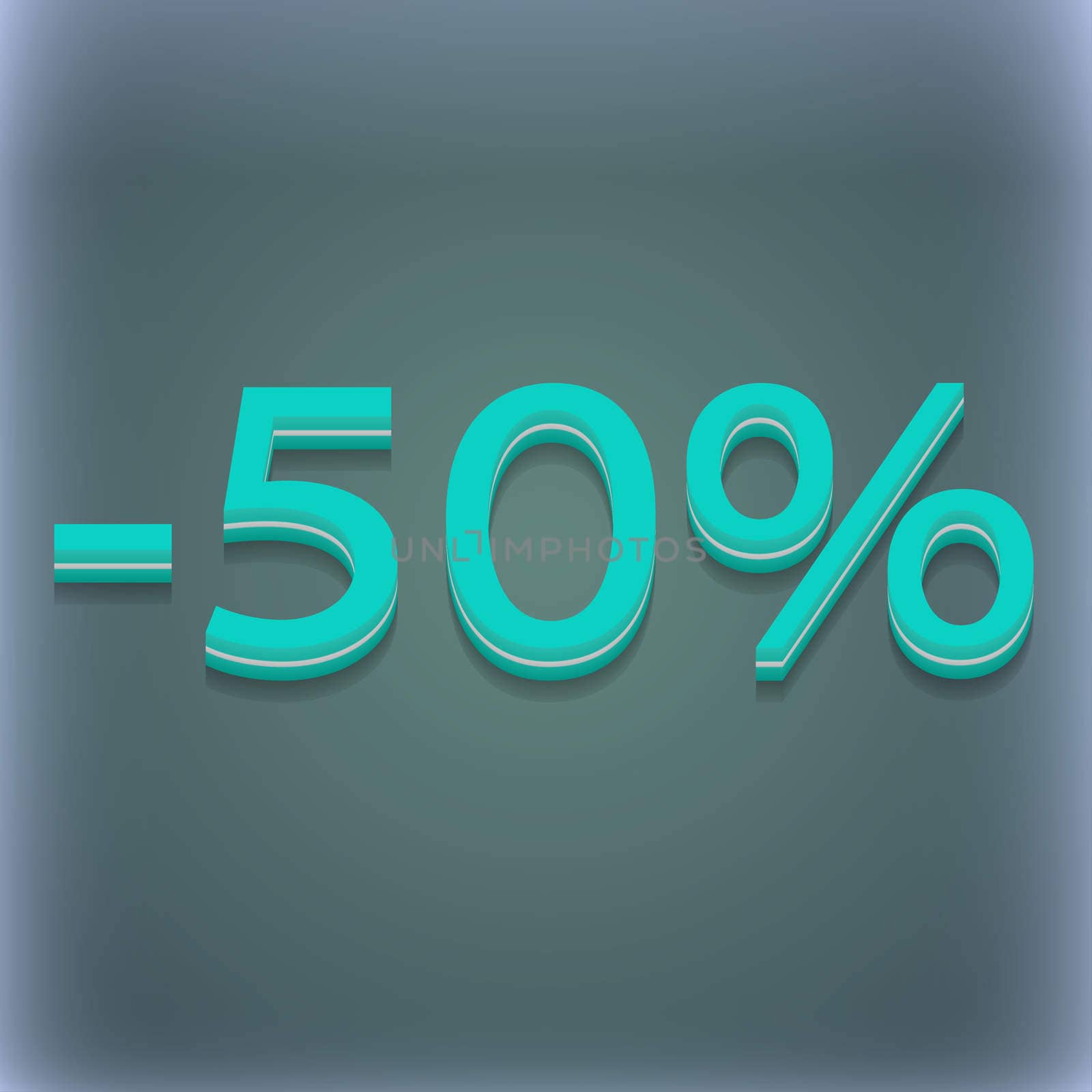 50 percent discount icon symbol. 3D style. Trendy, modern design with space for your text . Raster by serhii_lohvyniuk