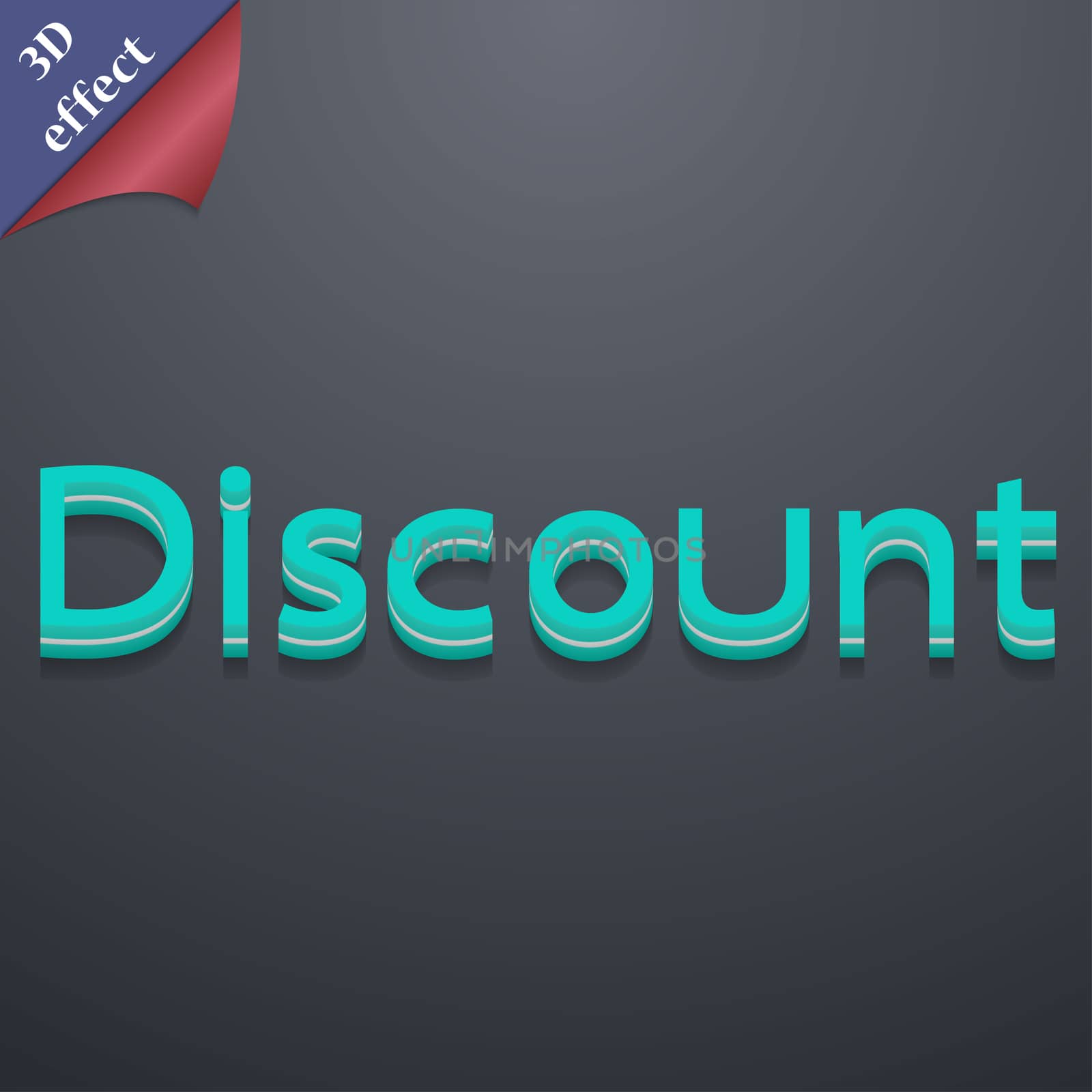 discount icon symbol. 3D style. Trendy, modern design with space for your text illustration. Rastrized copy