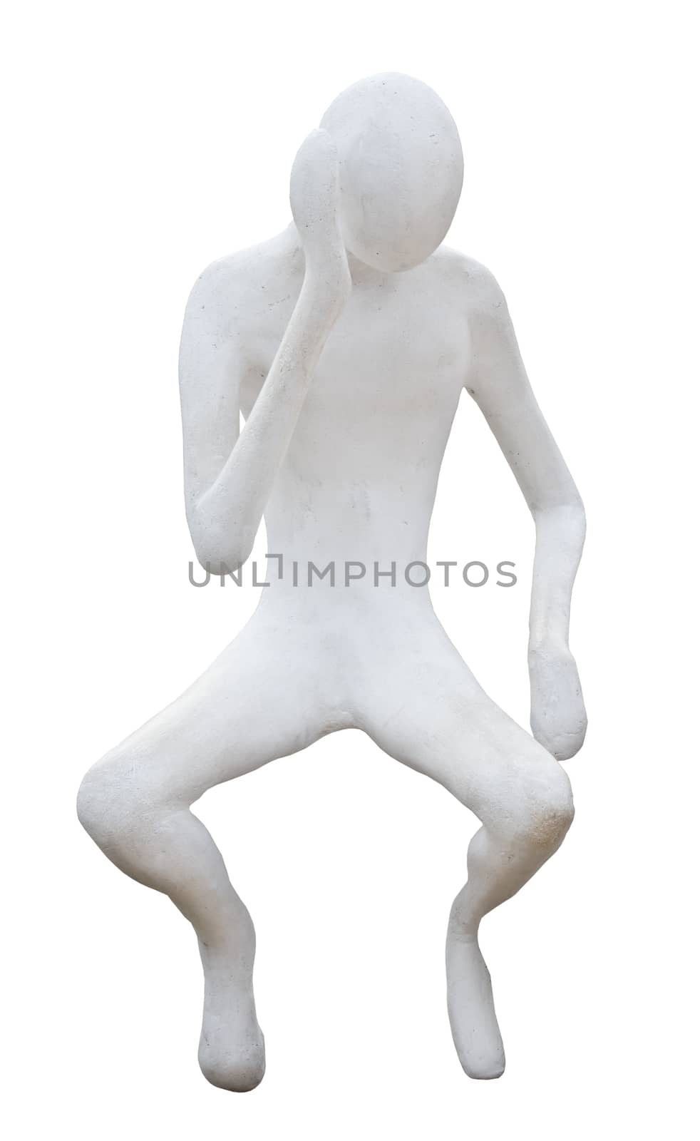 White men statues are used to the idea, clipping path