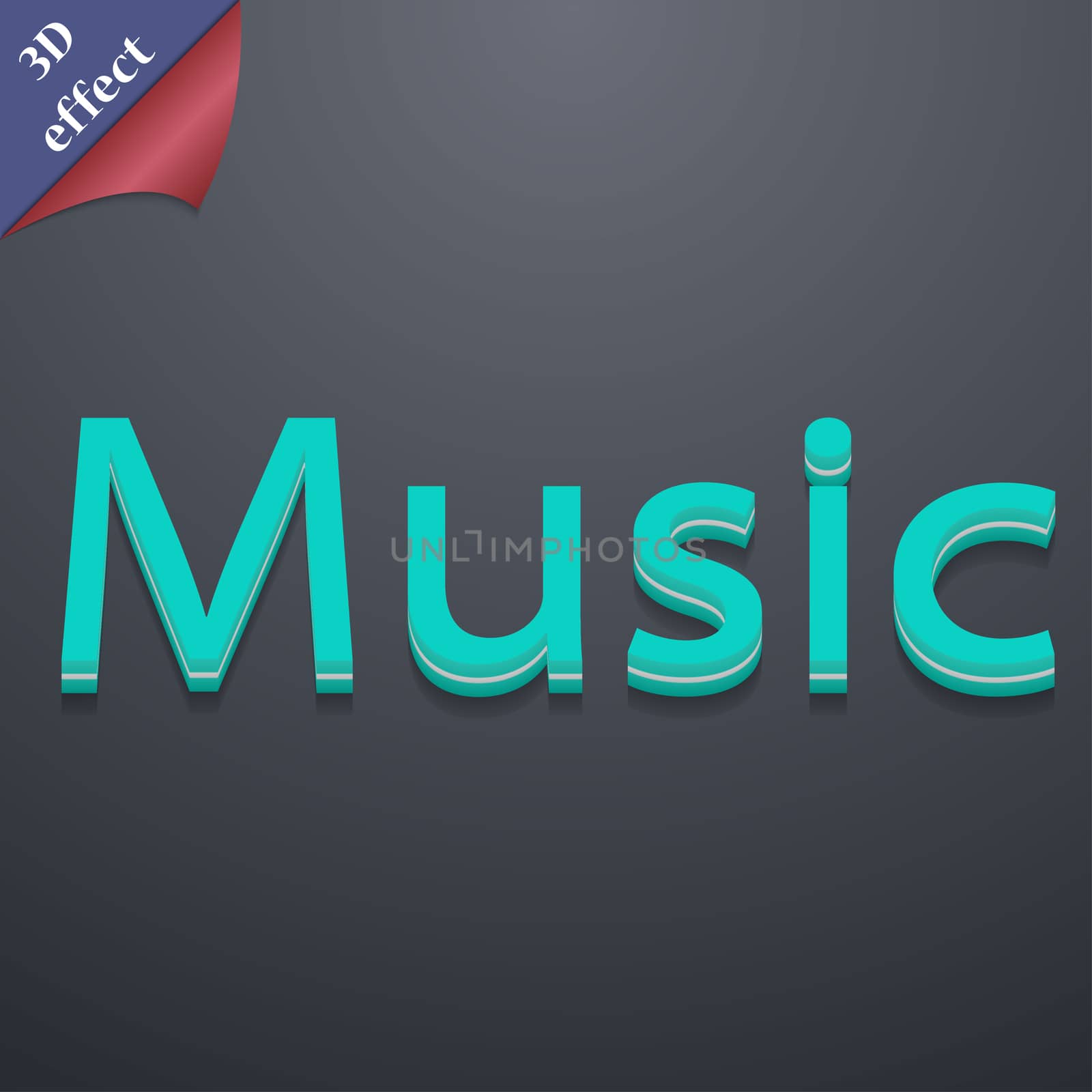 music icon symbol. 3D style. Trendy, modern design with space for your text . Rastrized by serhii_lohvyniuk