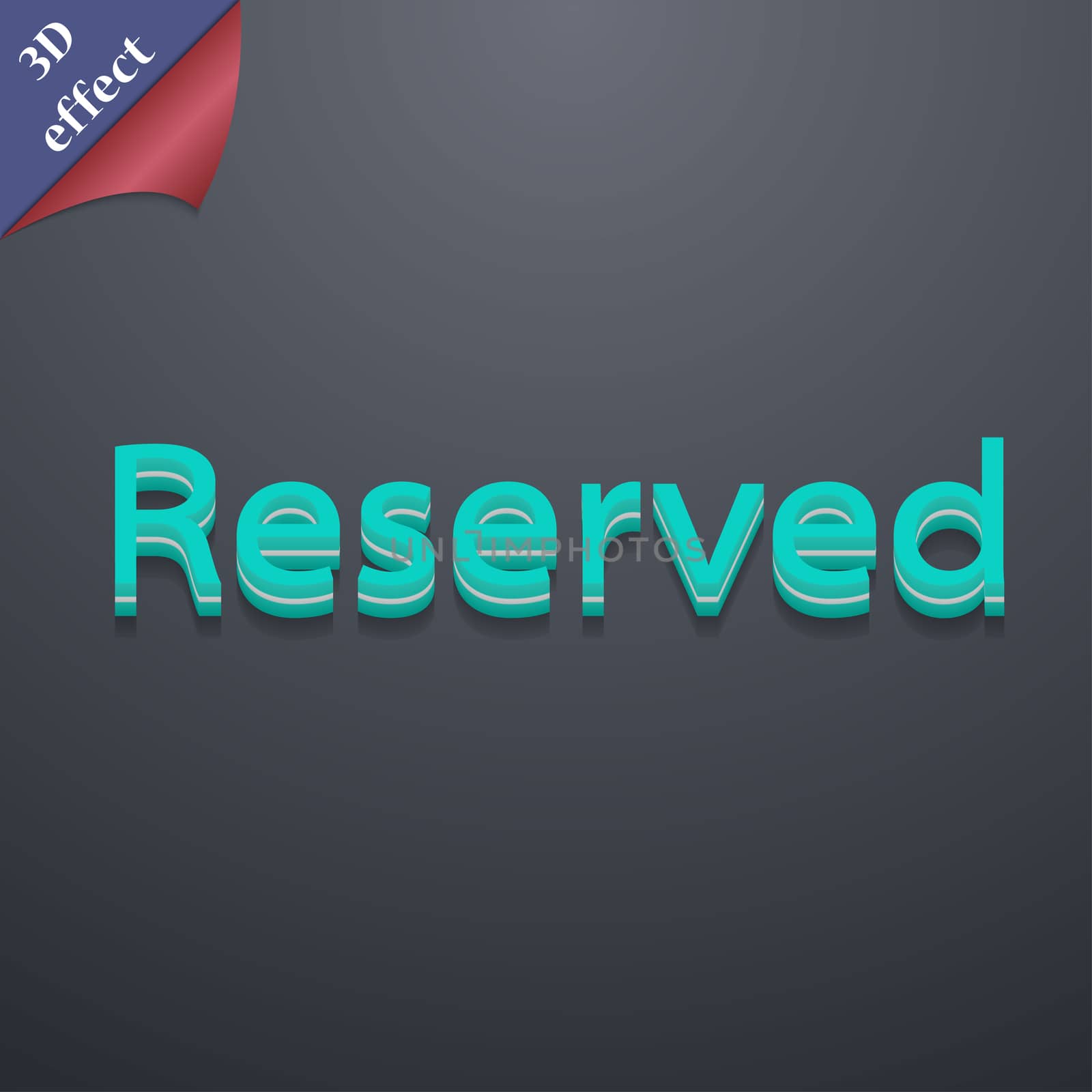 Reserved icon symbol. 3D style. Trendy, modern design with space for your text . Rastrized by serhii_lohvyniuk