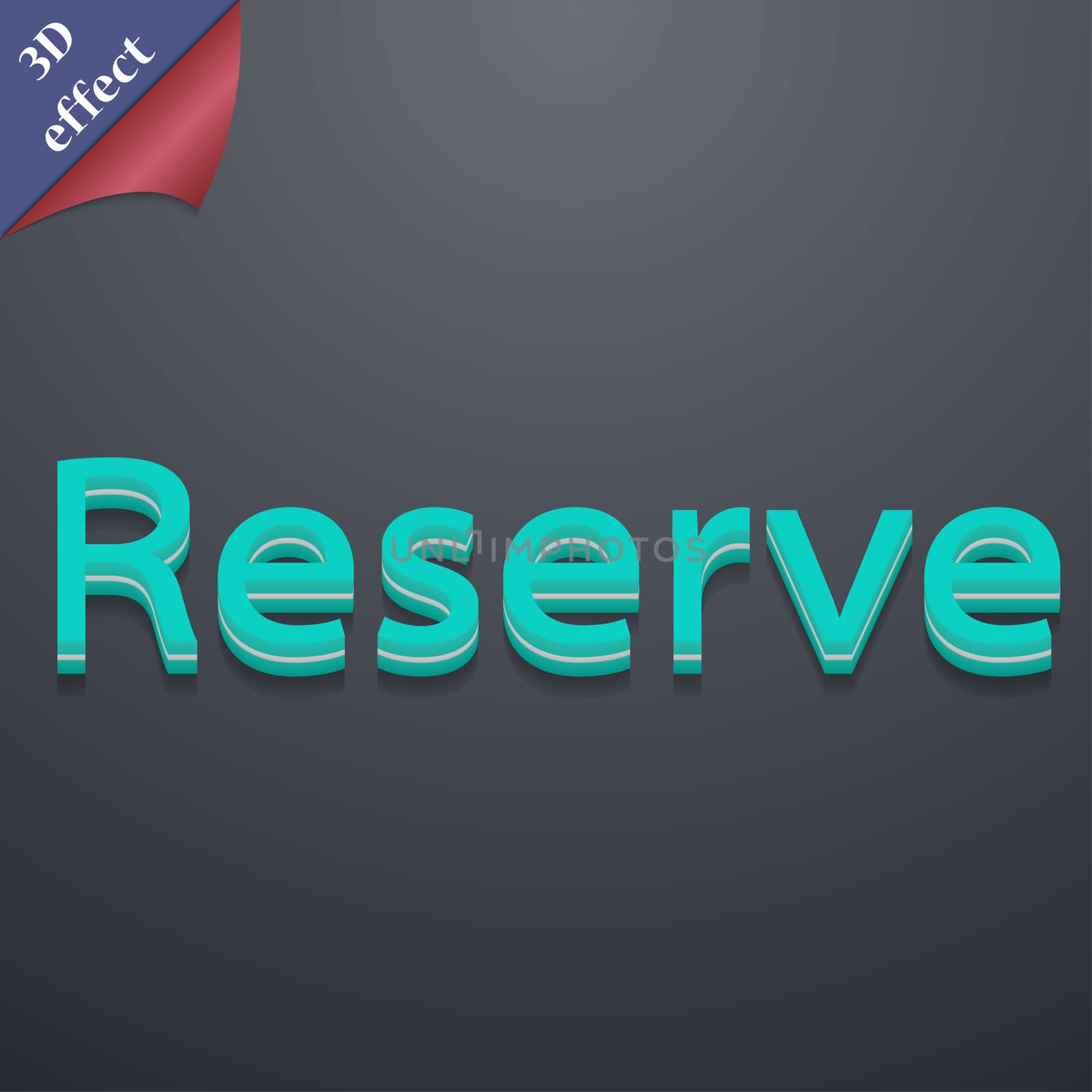 Reserved icon symbol. 3D style. Trendy, modern design with space for your text . Rastrized by serhii_lohvyniuk