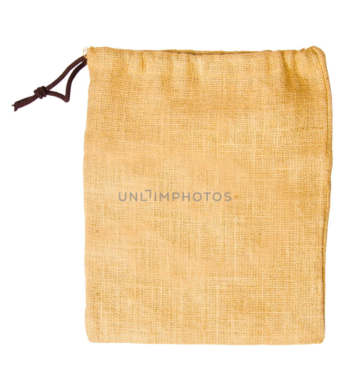 Empty sack bag isolated on white background, clipping path