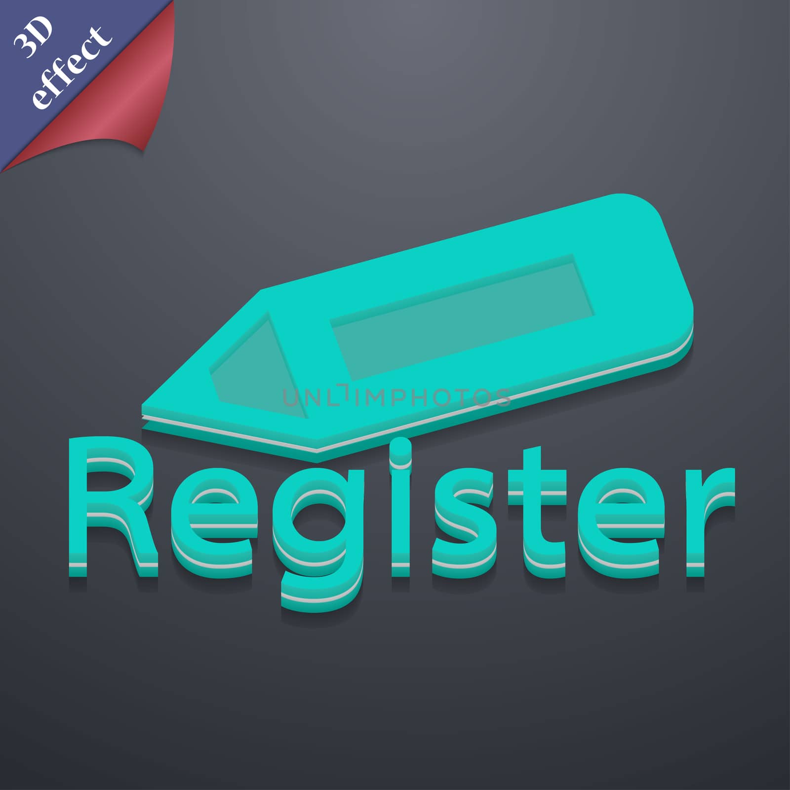 Register icon symbol. 3D style. Trendy, modern design with space for your text illustration. Rastrized copy