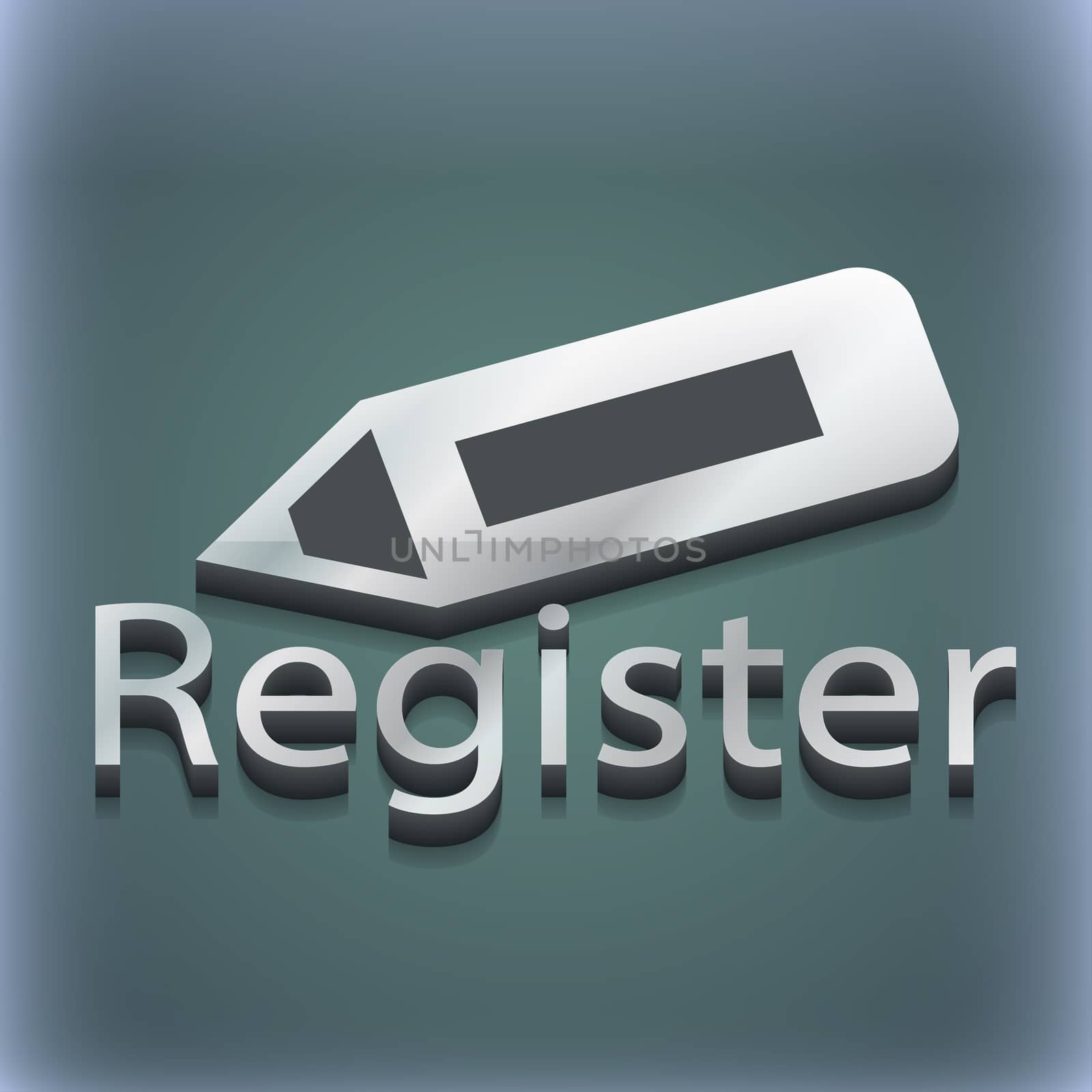 Register icon symbol. 3D style. Trendy, modern design with space for your text . Raster by serhii_lohvyniuk