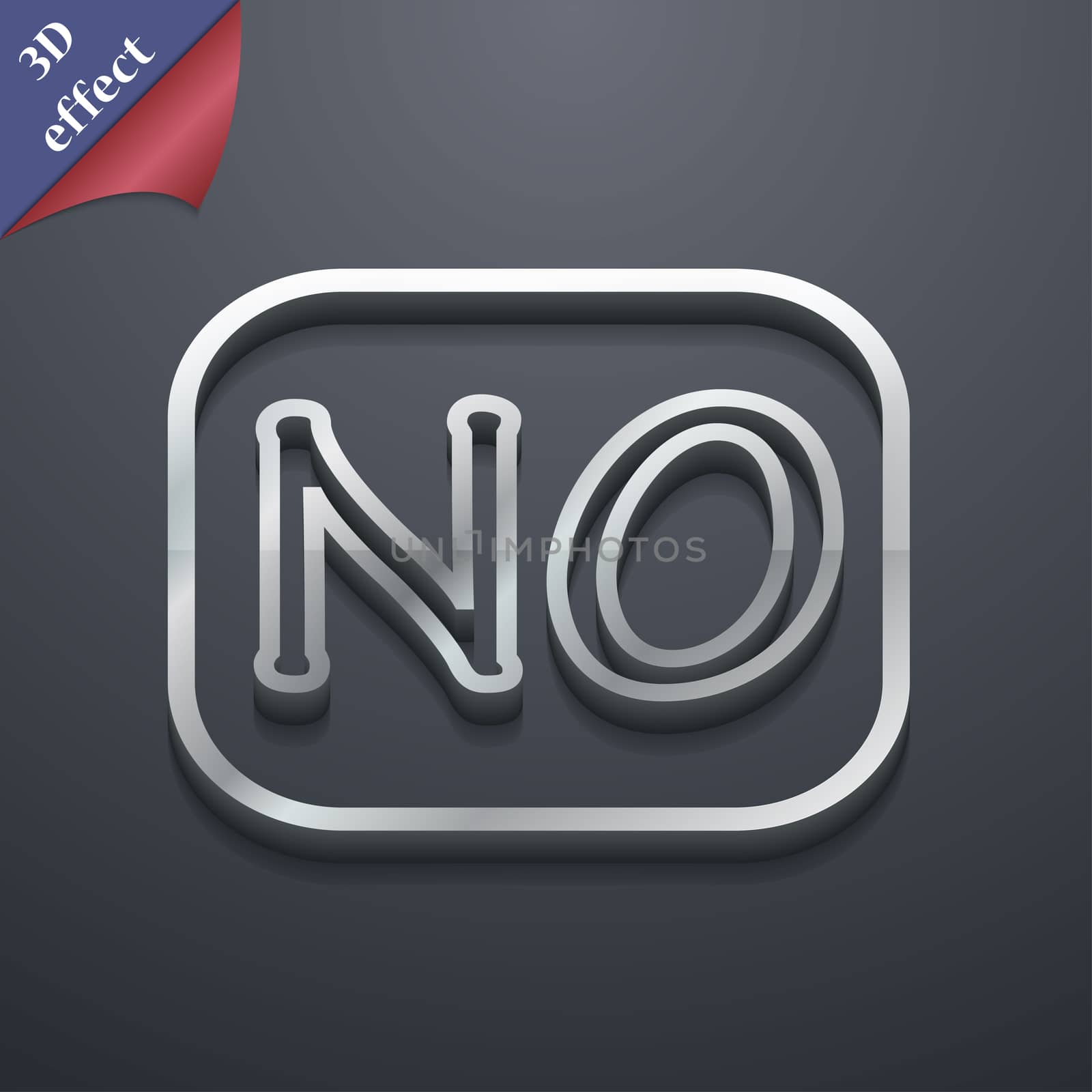 NO Norway translation icon symbol. 3D style. Trendy, modern design with space for your text . Rastrized by serhii_lohvyniuk