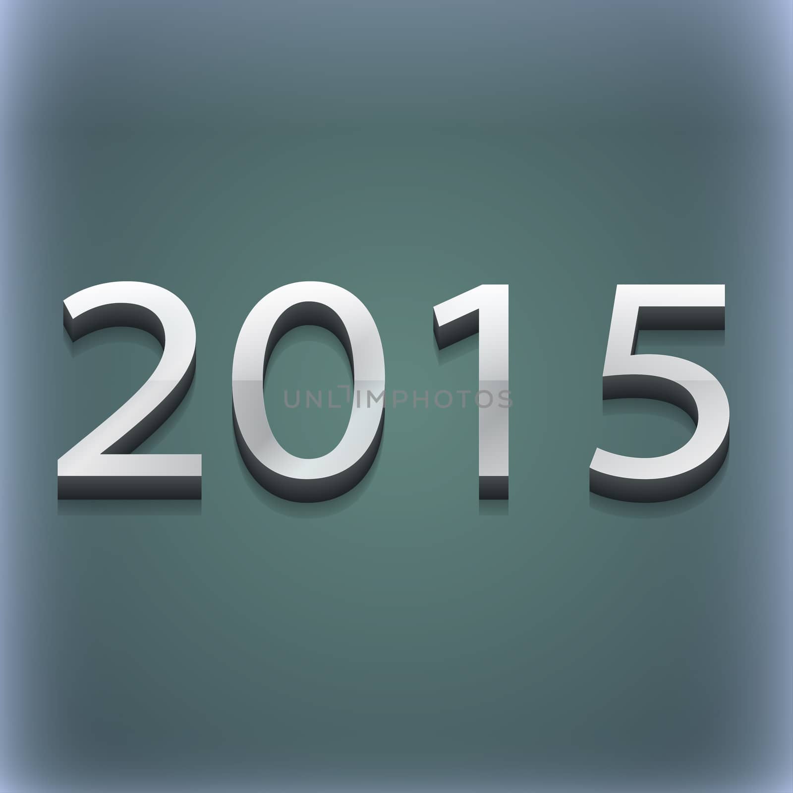 Happy new year 2015 icon symbol. 3D style. Trendy, modern design with space for your text illustration. Raster version