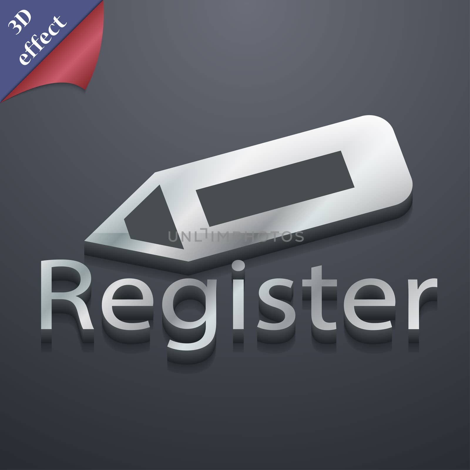 Register icon symbol. 3D style. Trendy, modern design with space for your text illustration. Rastrized copy