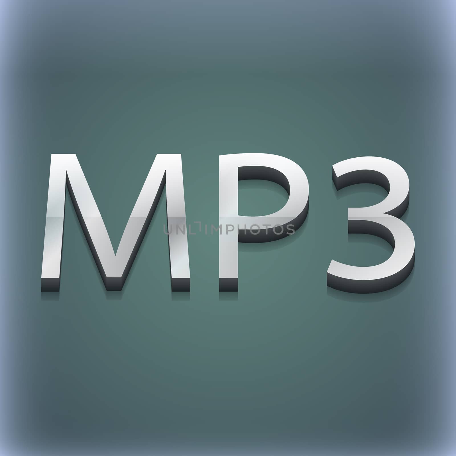 Mp3 music format icon symbol. 3D style. Trendy, modern design with space for your text . Raster by serhii_lohvyniuk