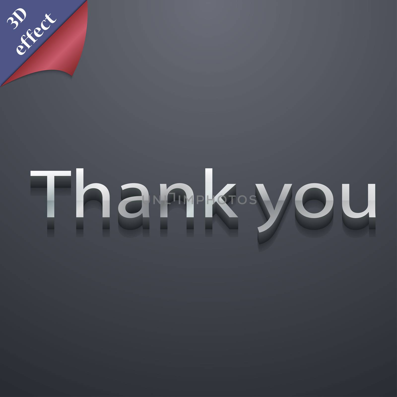 Thank you icon symbol. 3D style. Trendy, modern design with space for your text illustration. Rastrized copy