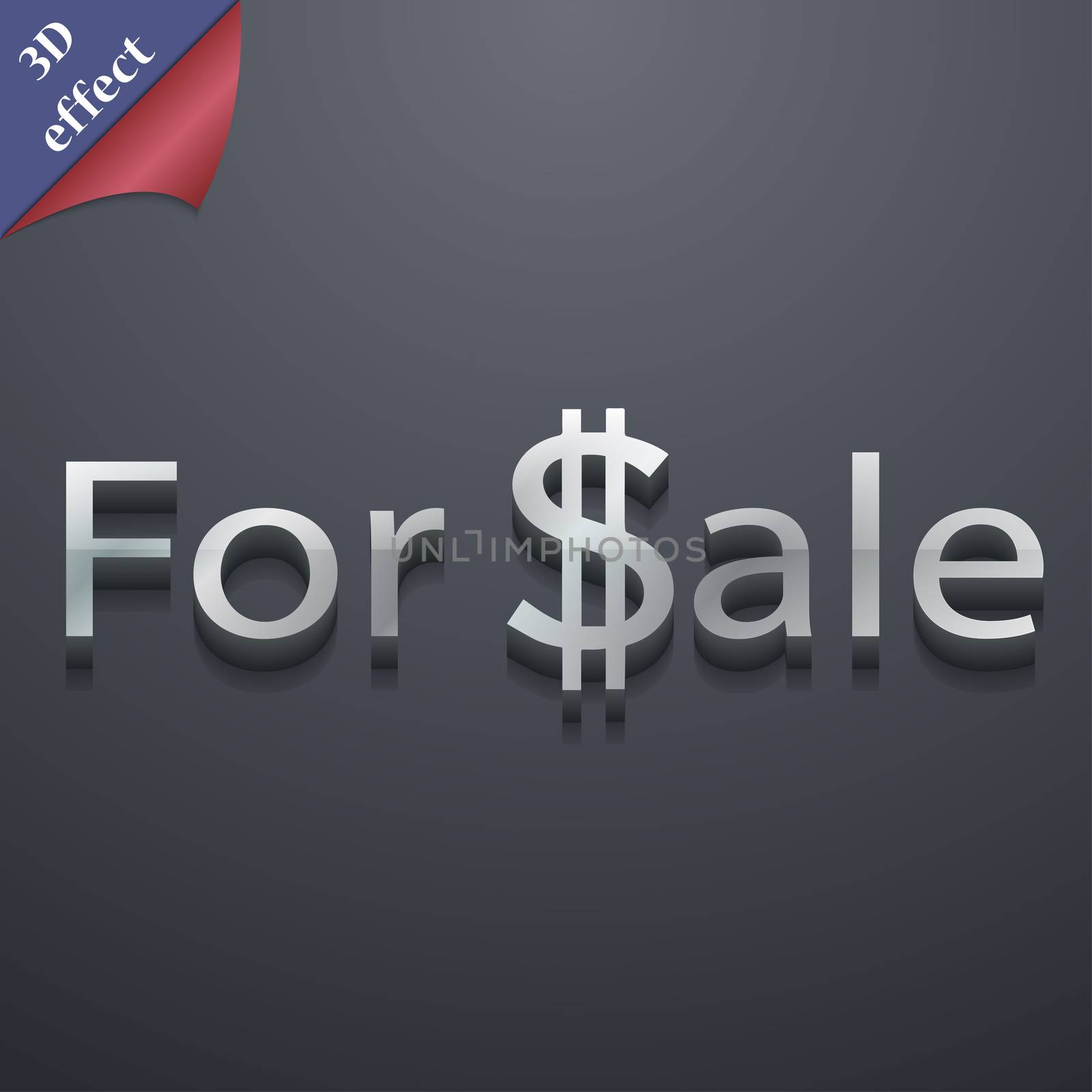 For sale icon symbol. 3D style. Trendy, modern design with space for your text illustration. Rastrized copy