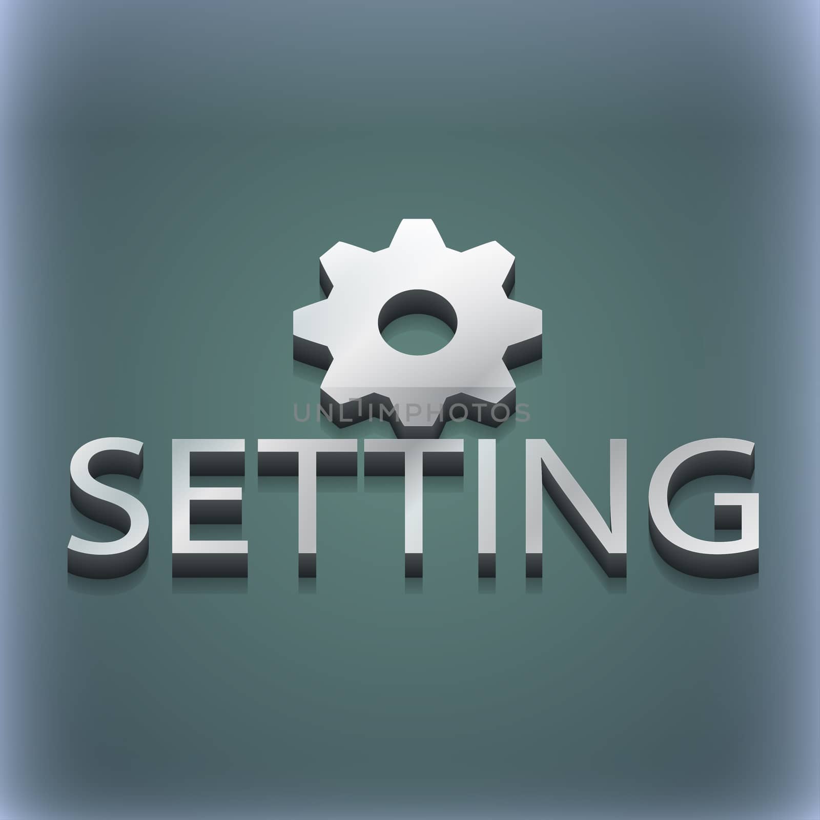 Cog settings icon symbol. 3D style. Trendy, modern design with space for your text illustration. Raster version