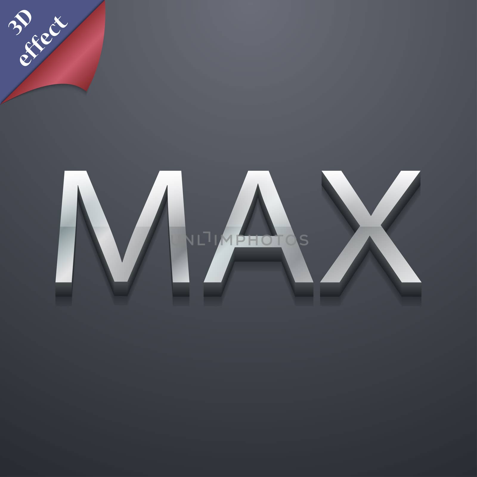 maximum icon symbol. 3D style. Trendy, modern design with space for your text illustration. Rastrized copy