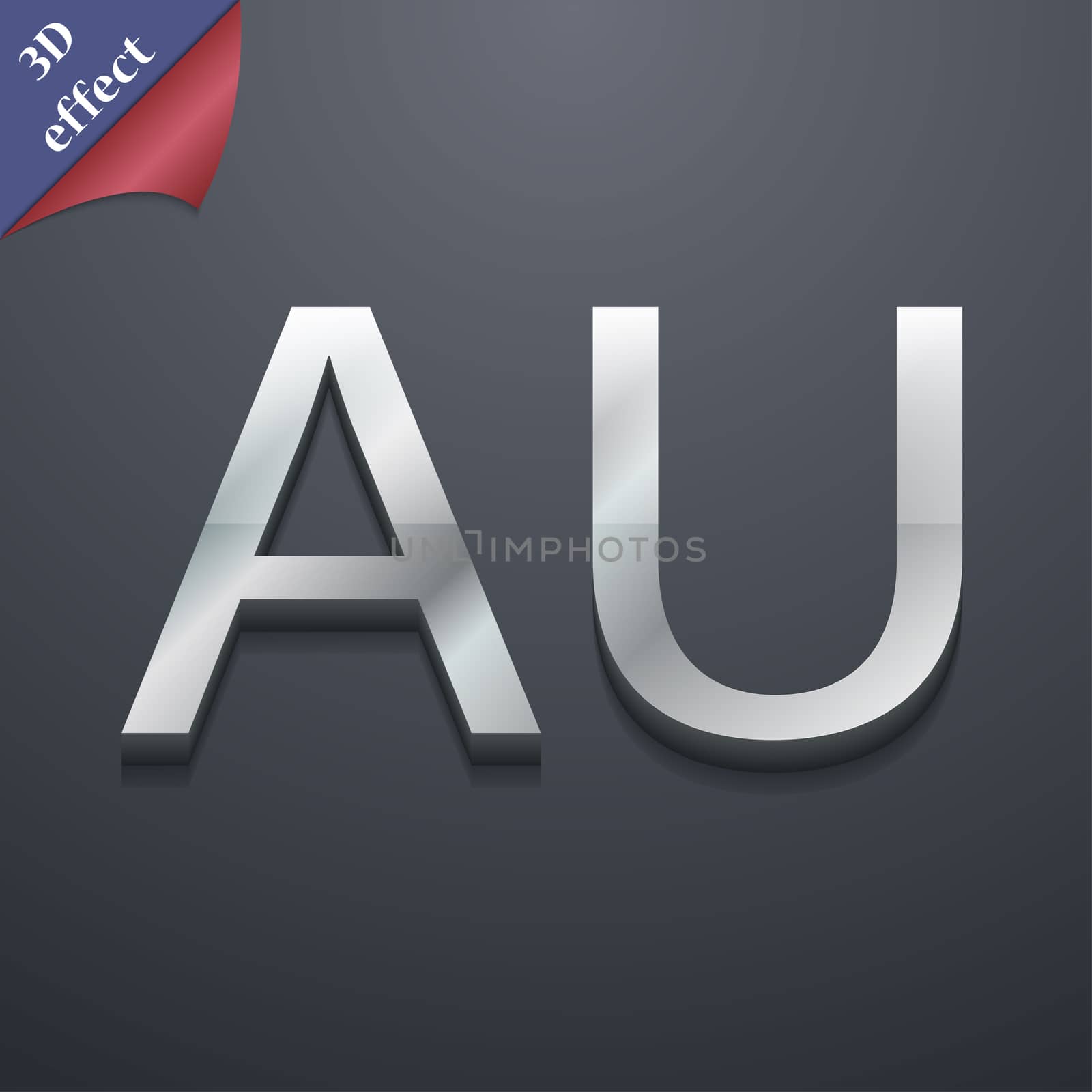 australia icon symbol. 3D style. Trendy, modern design with space for your text illustration. Rastrized copy